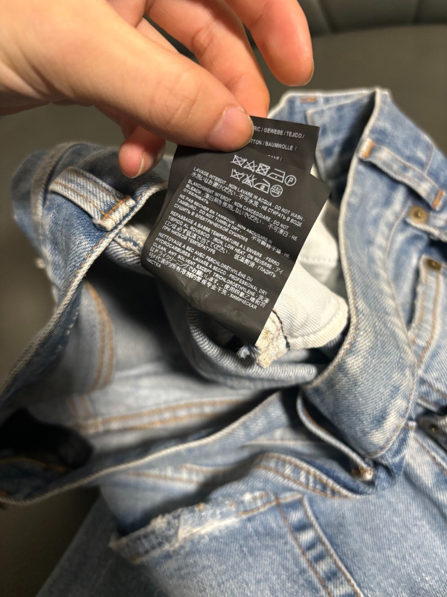 Saint Laurent Light Blue Distressed Jeans