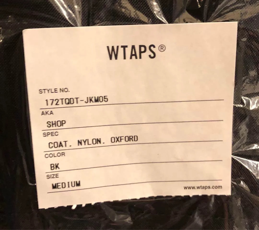 wtaps nylon oxford coat in black