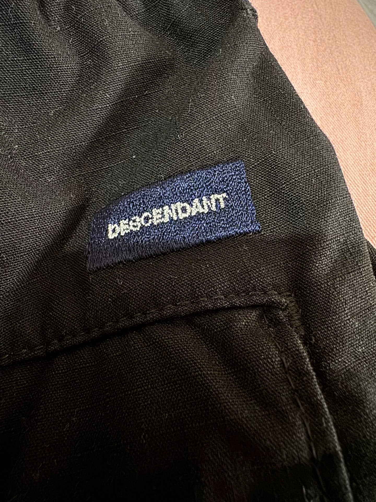 black descendant cargo pants with elastic waist