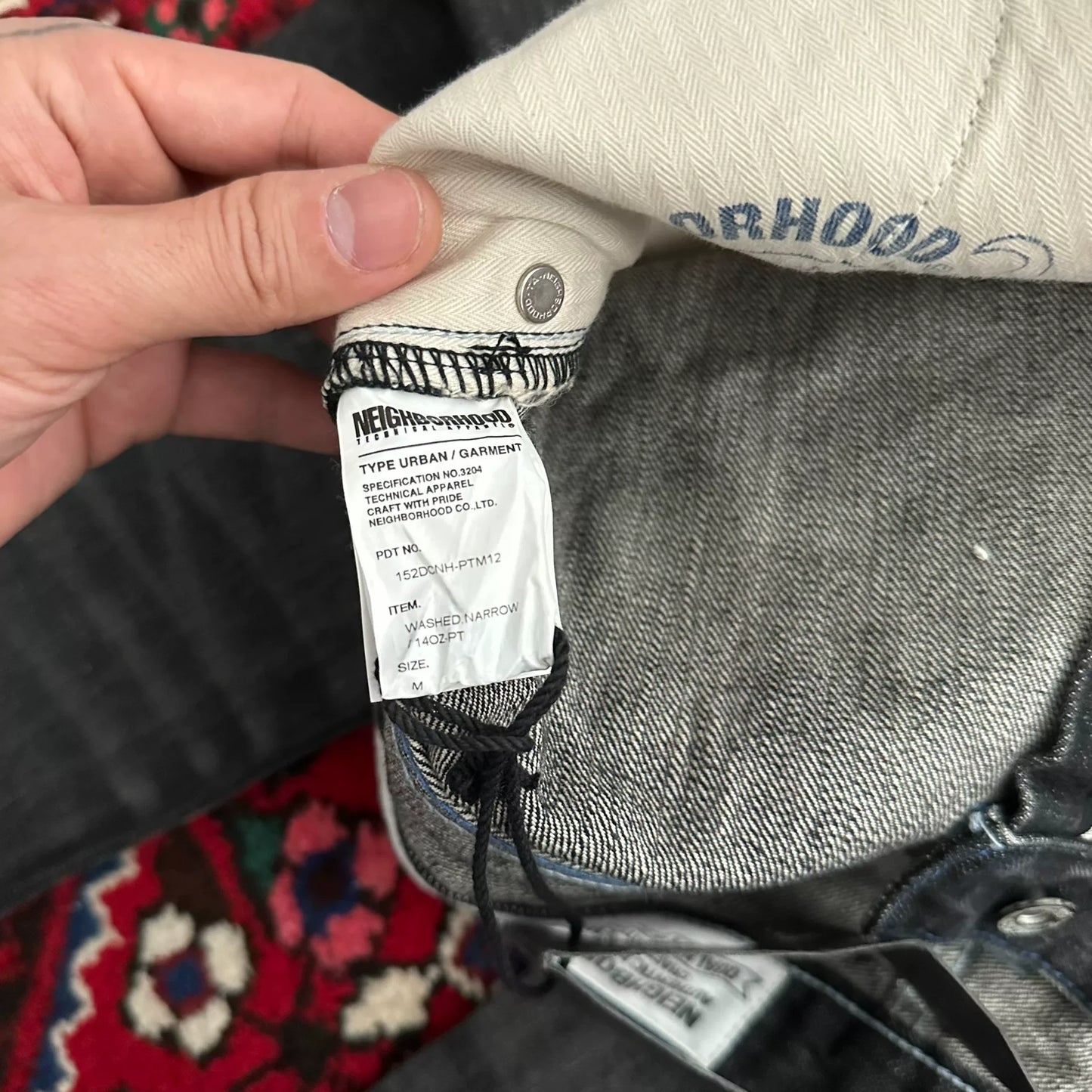 neighborhood black narrow denim pants