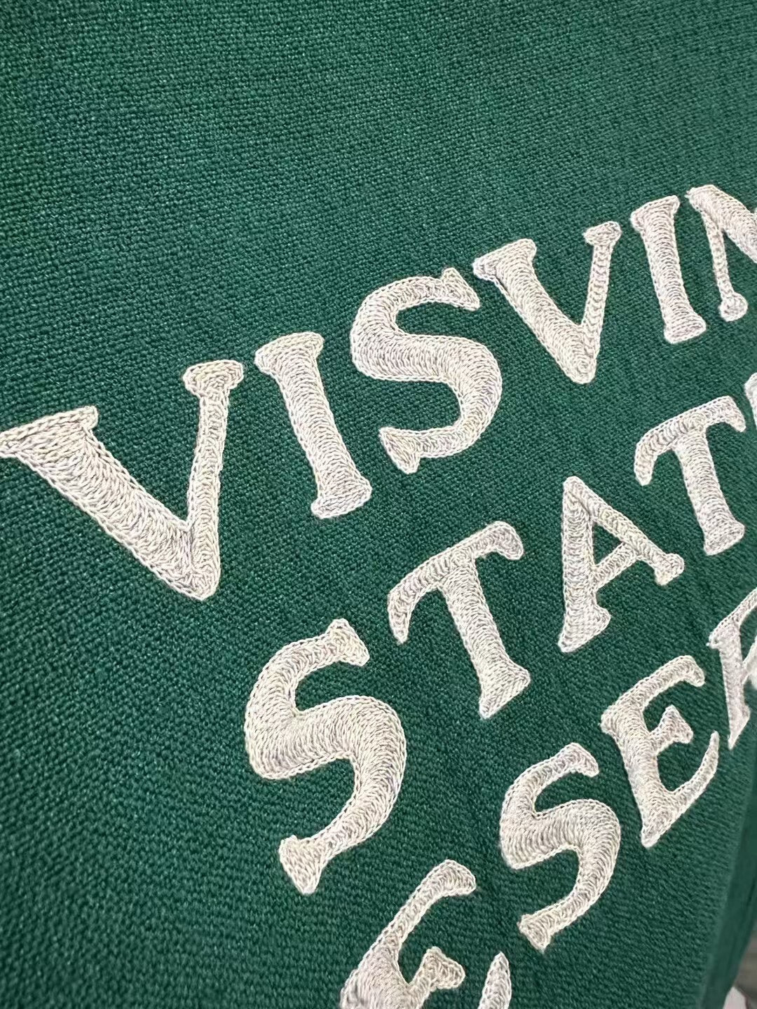 visvim crestwood varsity jacket in green