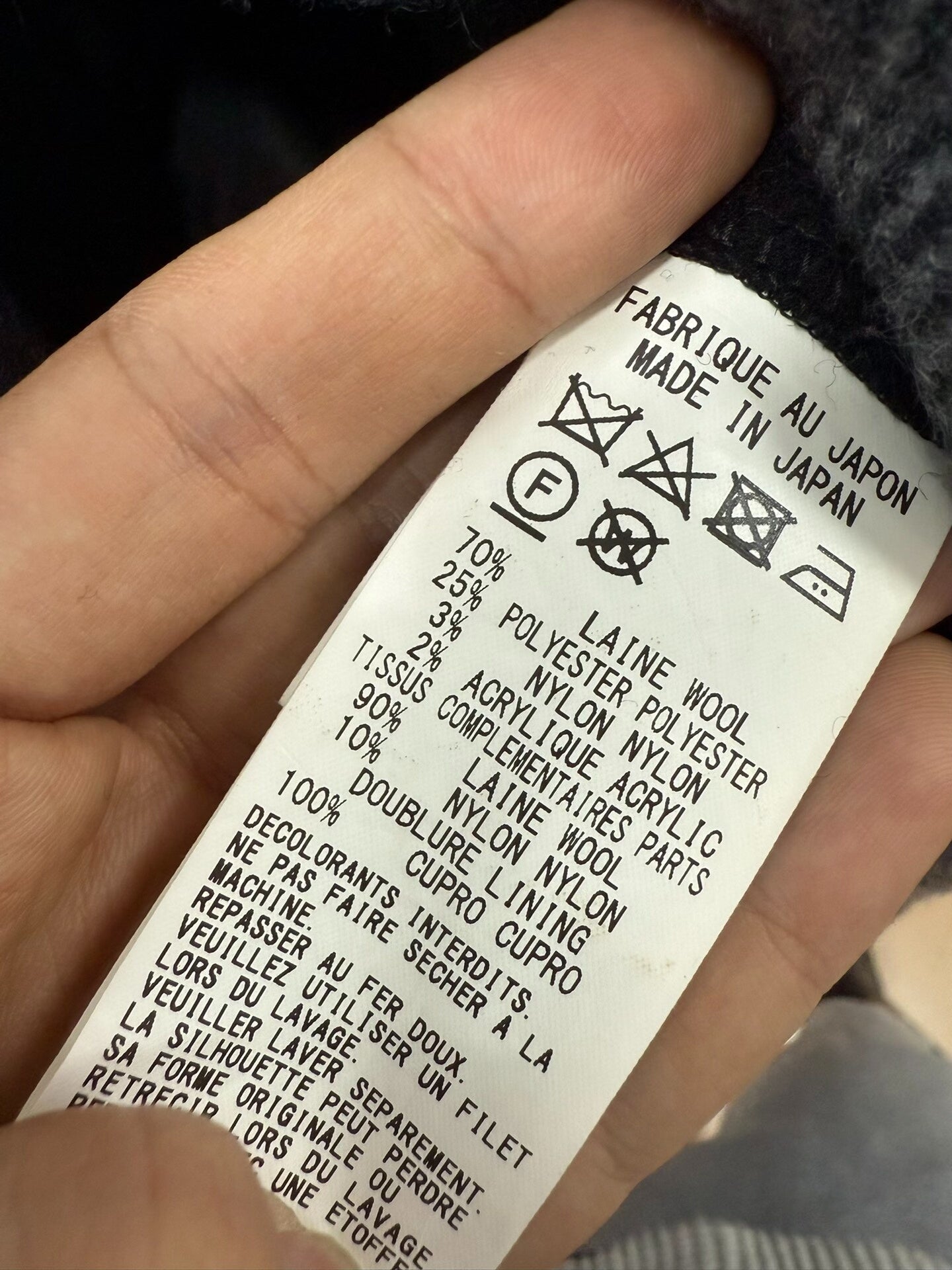 thick wool blend coat by yohji yamamoto