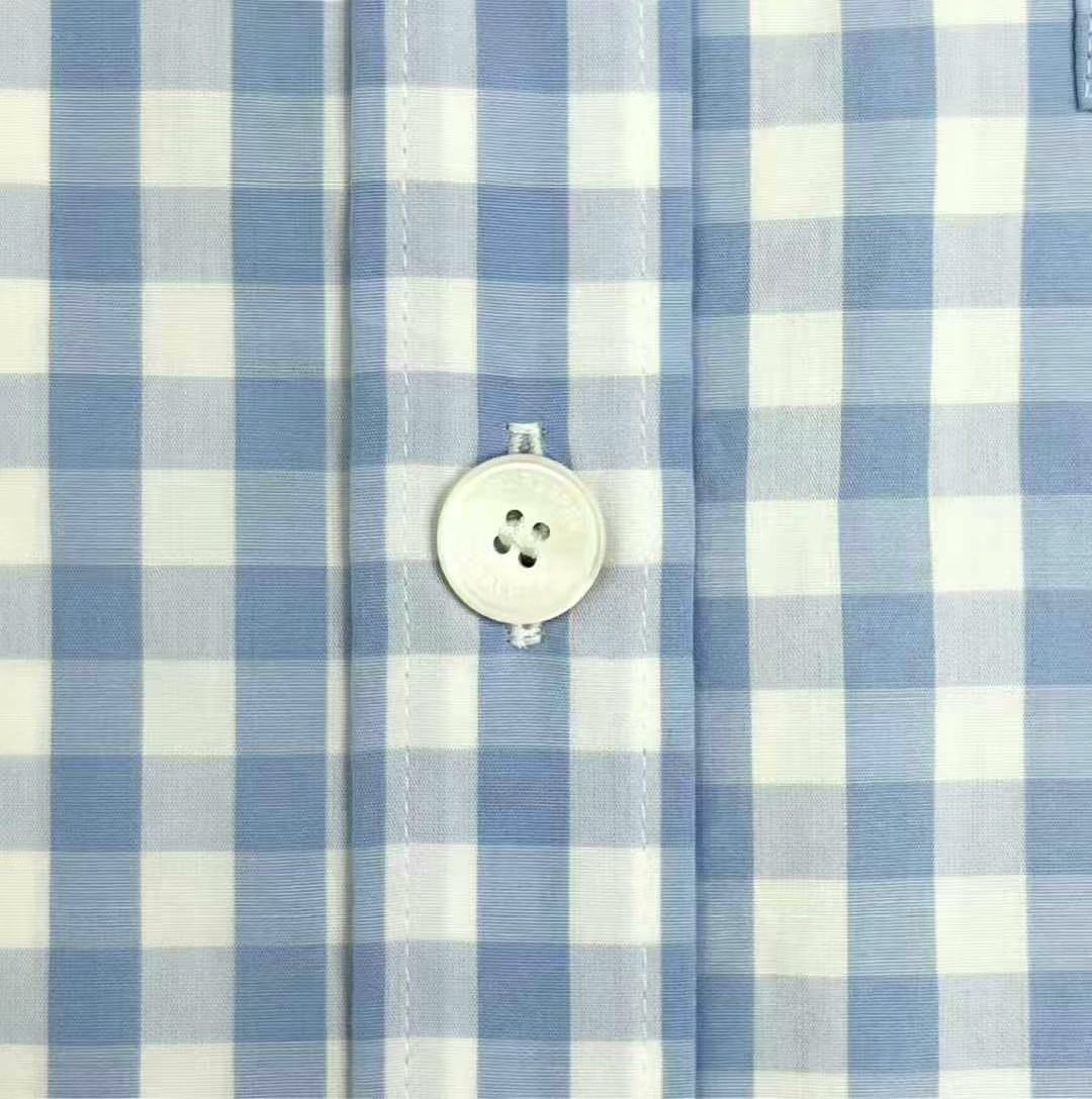 burberry blue and white check short sleeve shirt