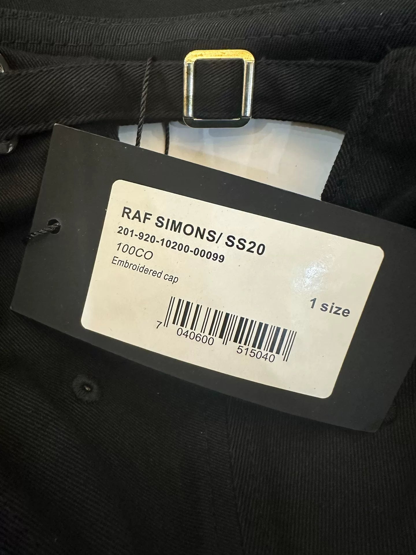 raf simons smiley logo black cap