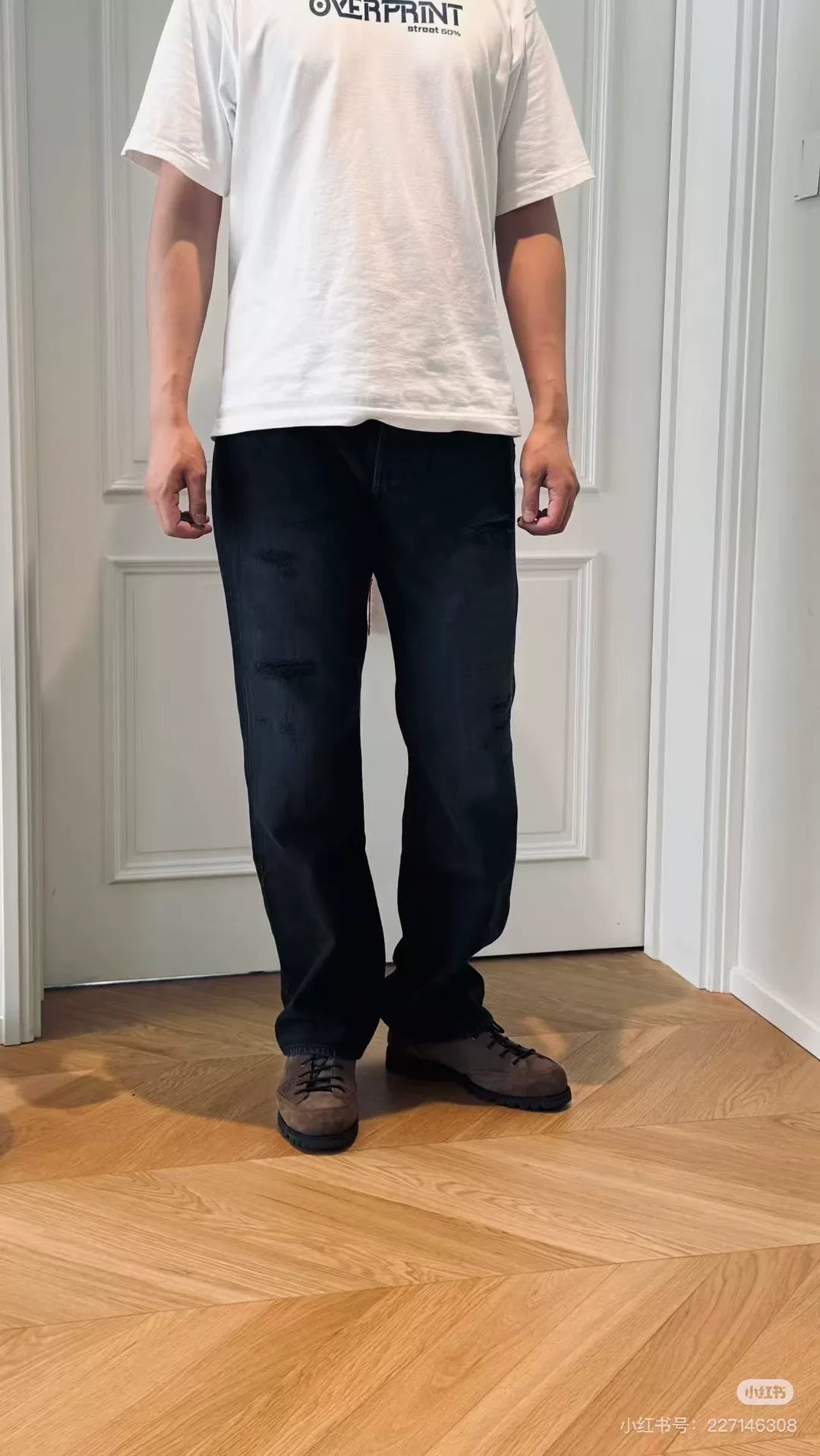 visvim cmky blk damaged jeans