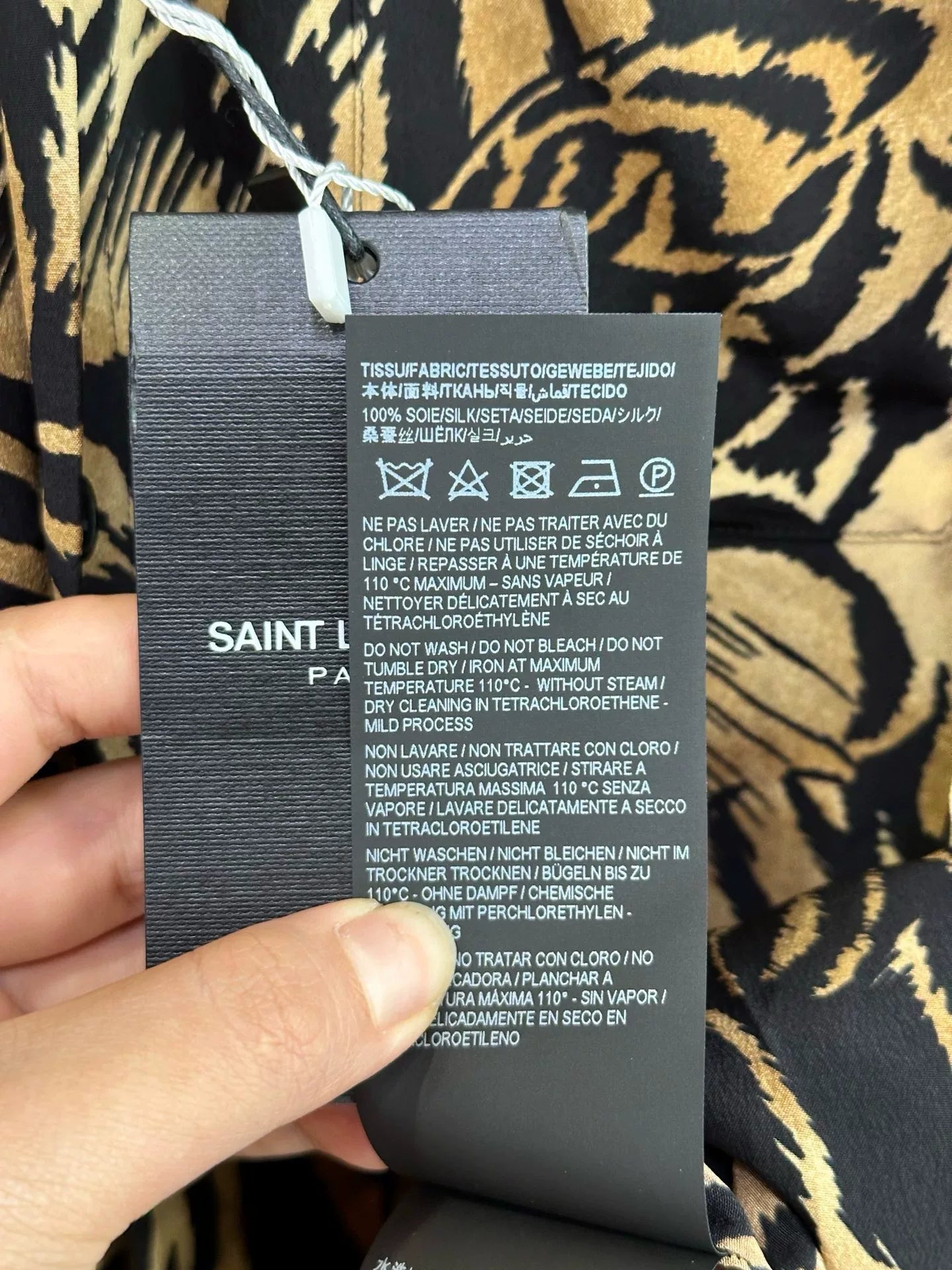 Saint Laurent Tiger-Print Silk Shirt