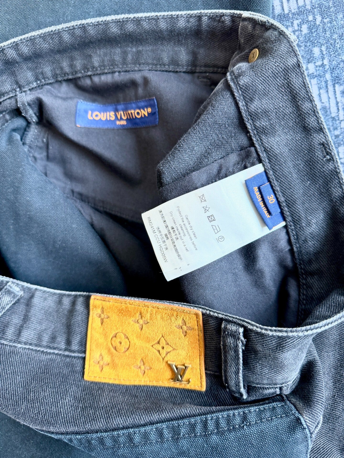 Louis Vuitton Black Wide-Leg Denim Pants