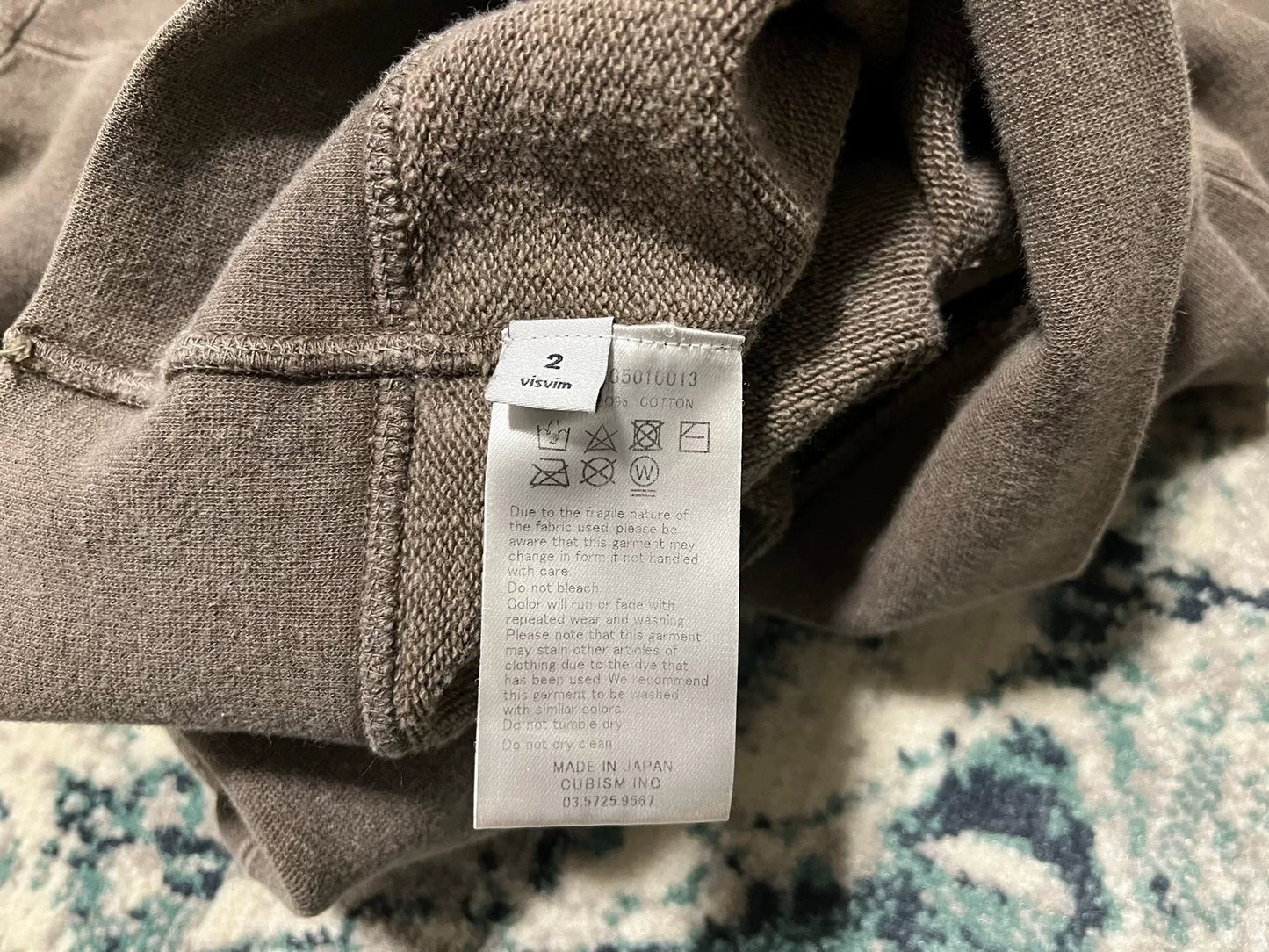 visvim 17AW Jumbo Crew Mud-Dyed Sweatshirt