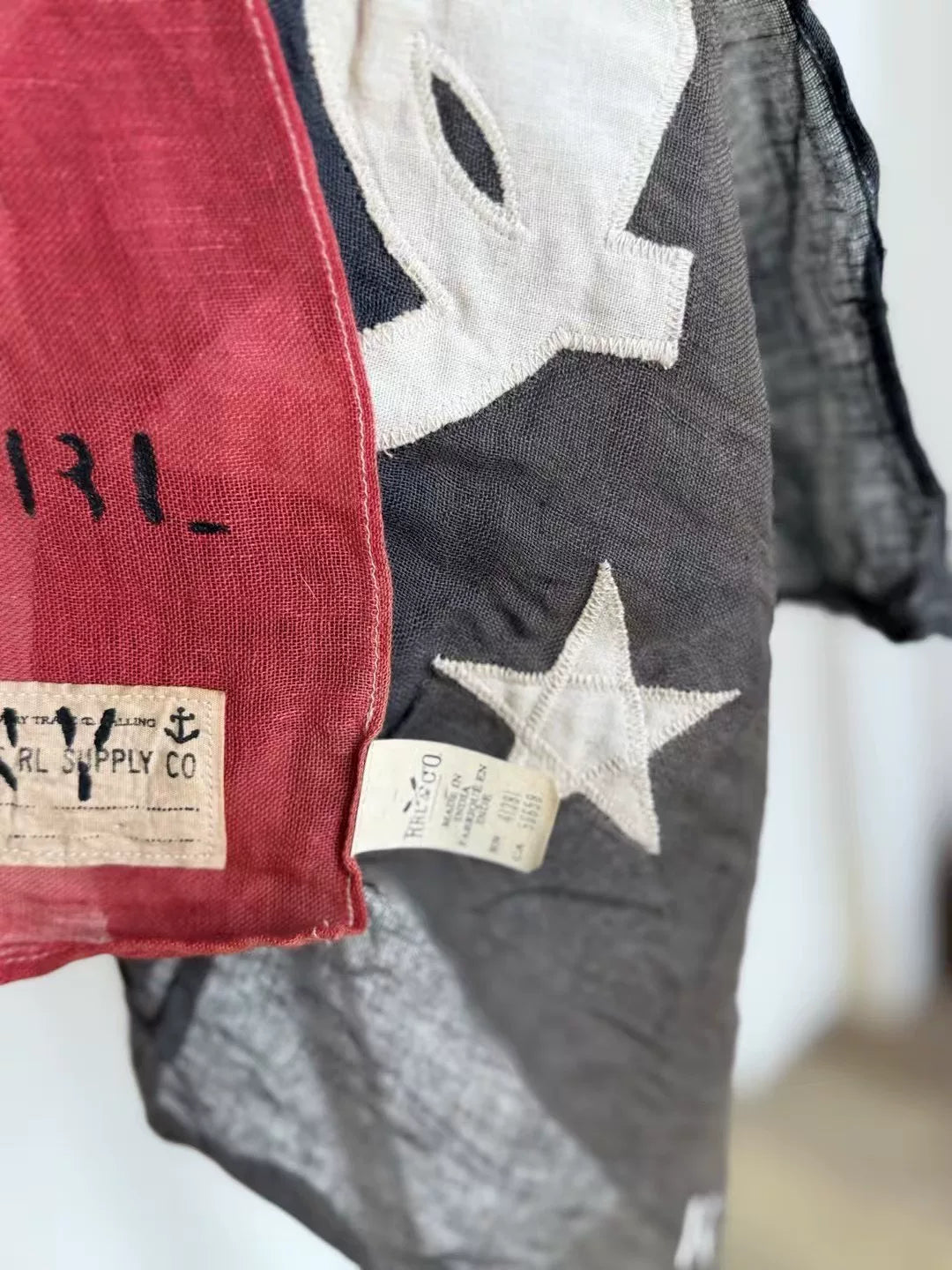 RRL DoubleL Cotton-Linen Scarf Shawl