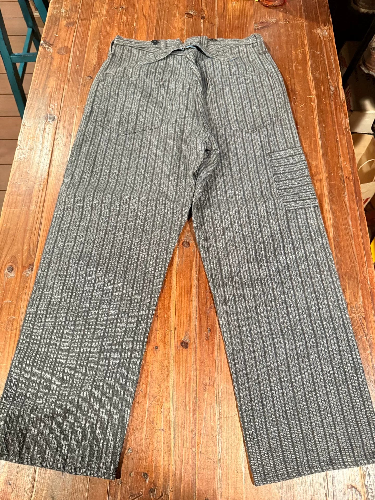 Freewheelers Gray Striped Work Pants 30