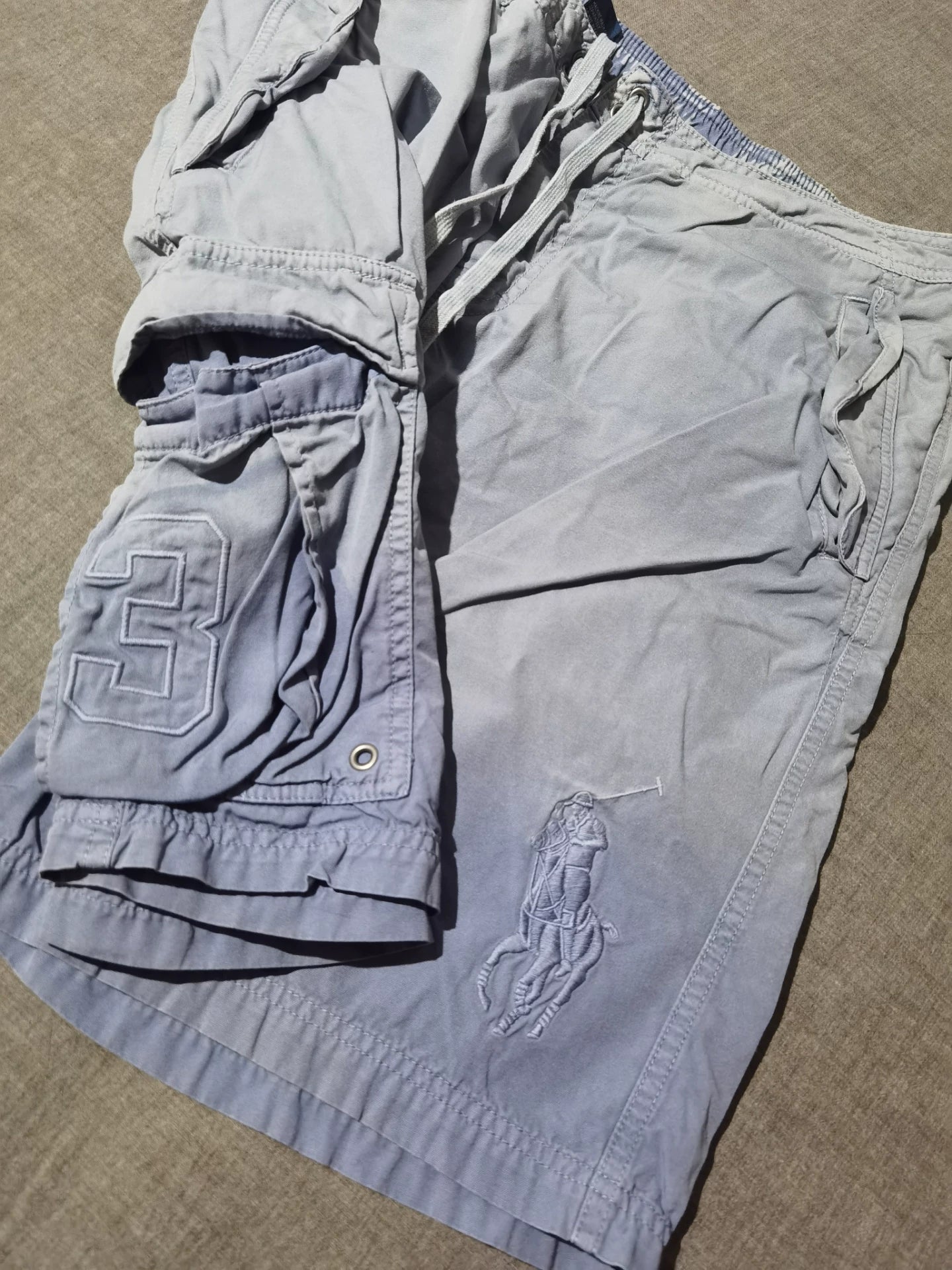 RRL Vintage Blue Dye Distressed Shorts