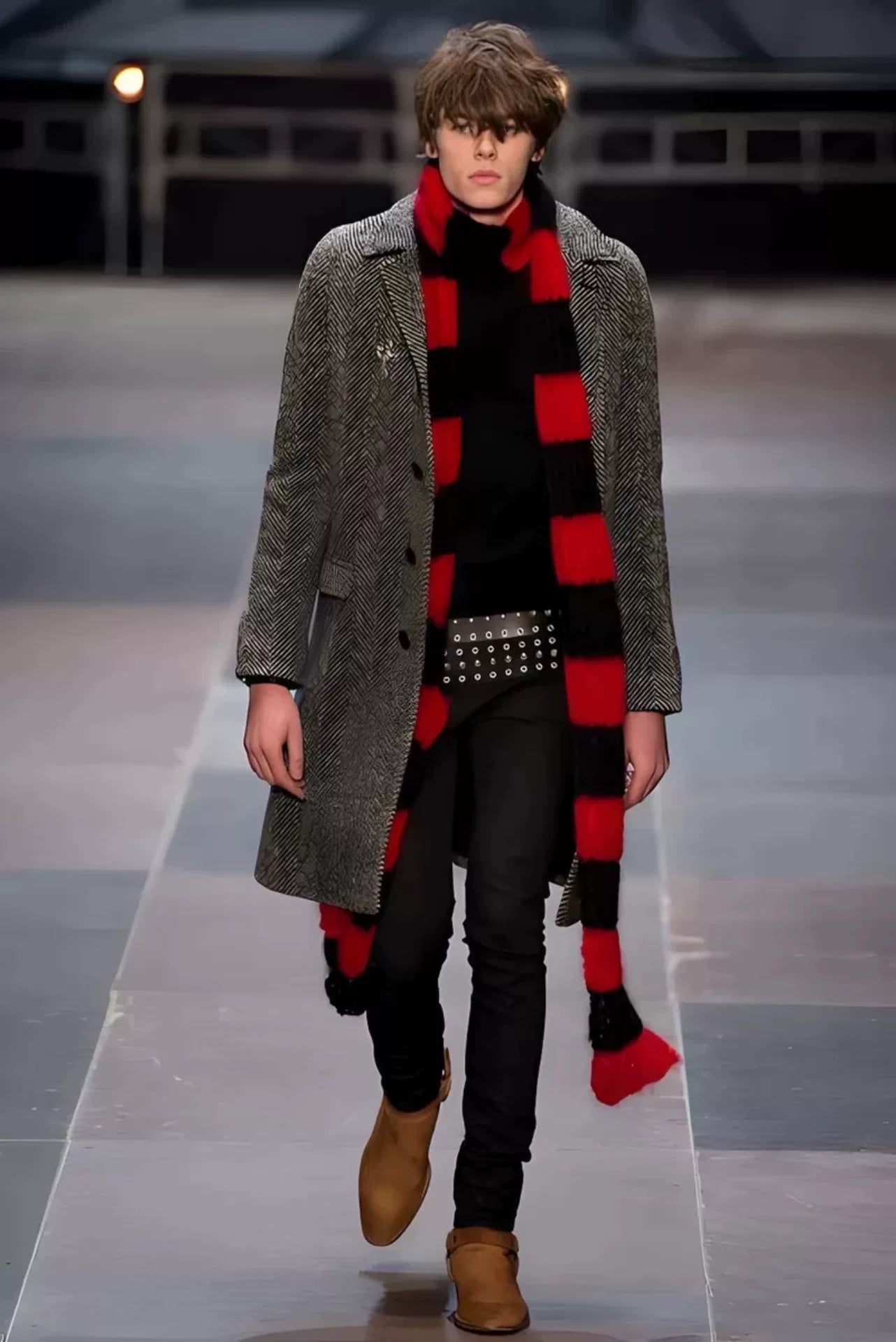 Saint Laurent Wool Houndstooth Coat