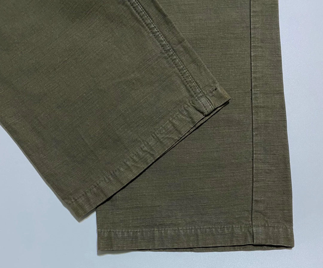 KAPITAL Cotton-Linen Spliced Riding Pants
