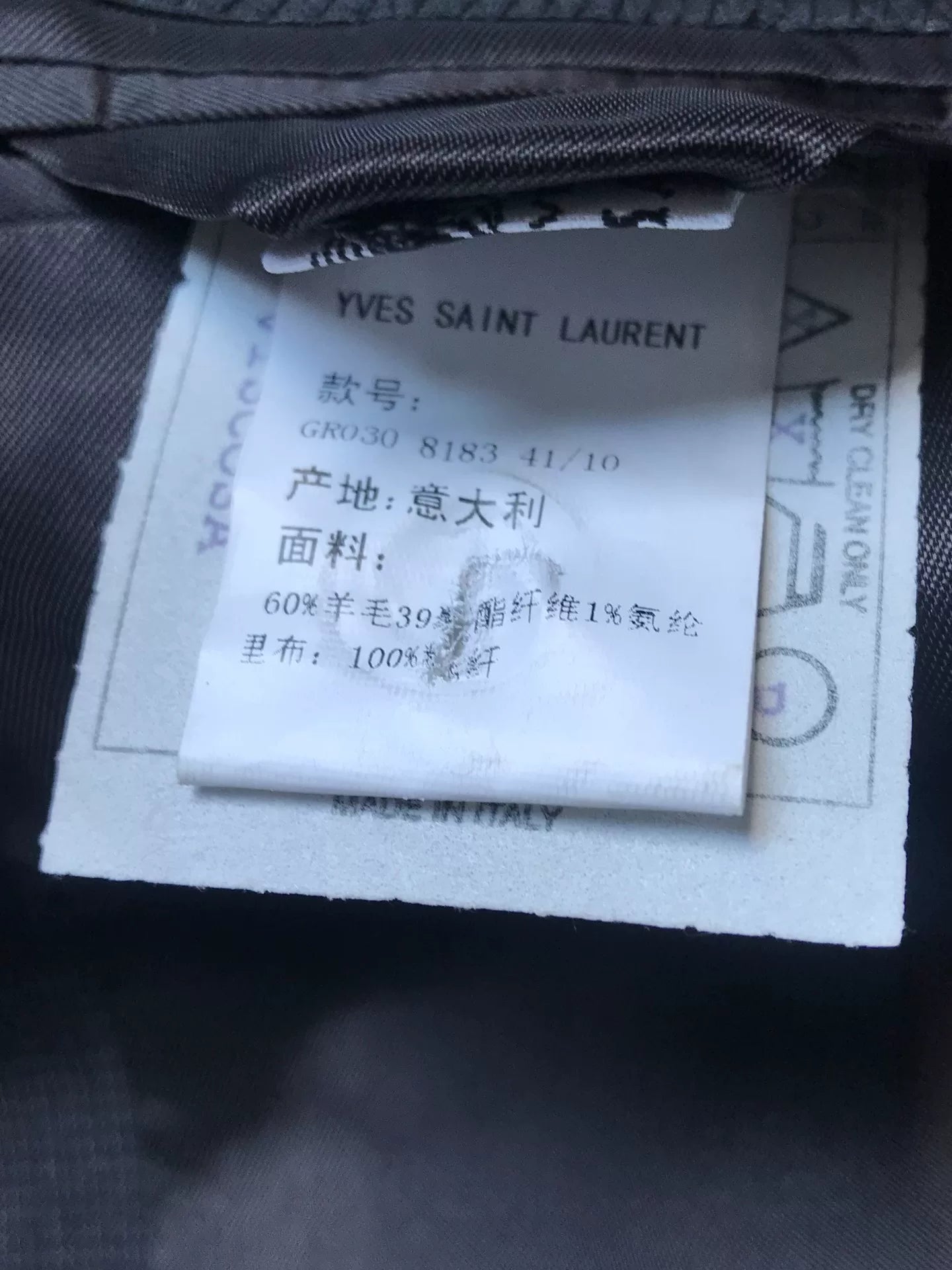 Yves Saint Laurent Italian Made Suit