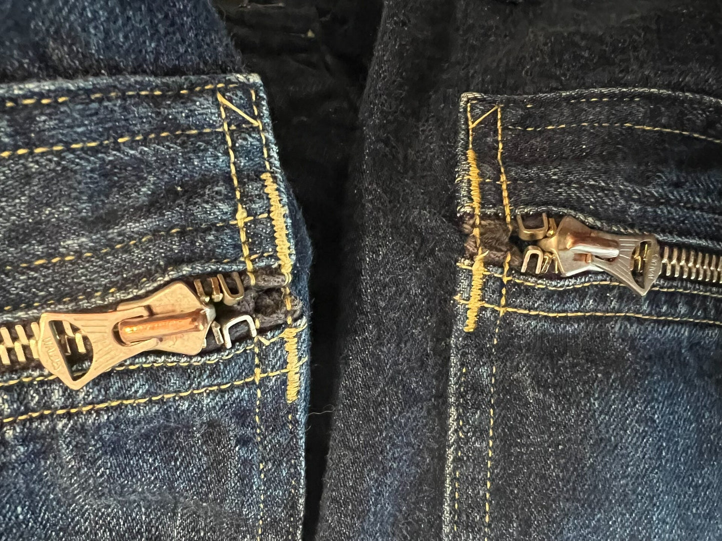 blue high-waisted straight leg jeans