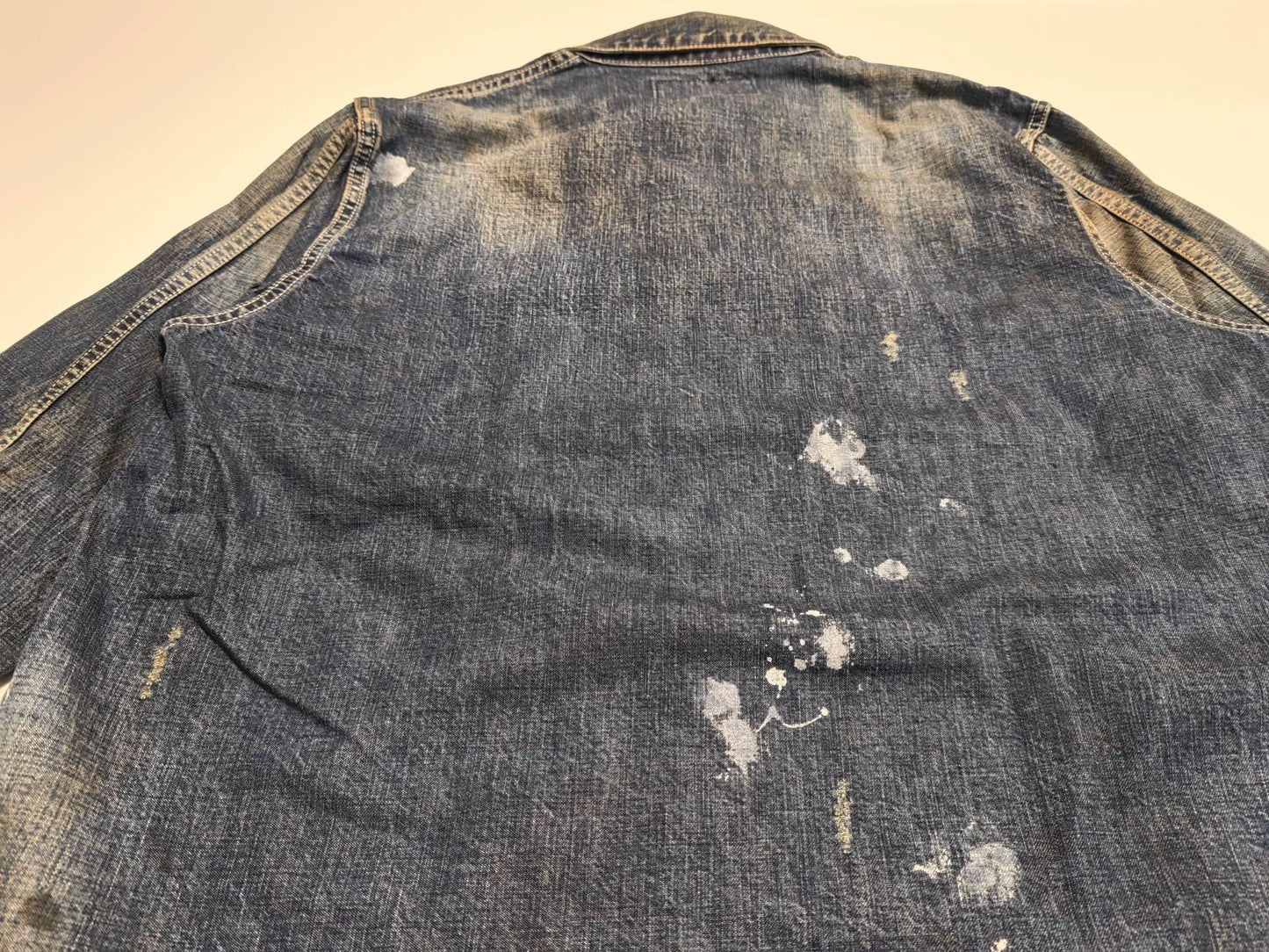 vintage faded ink splatter denim shirt