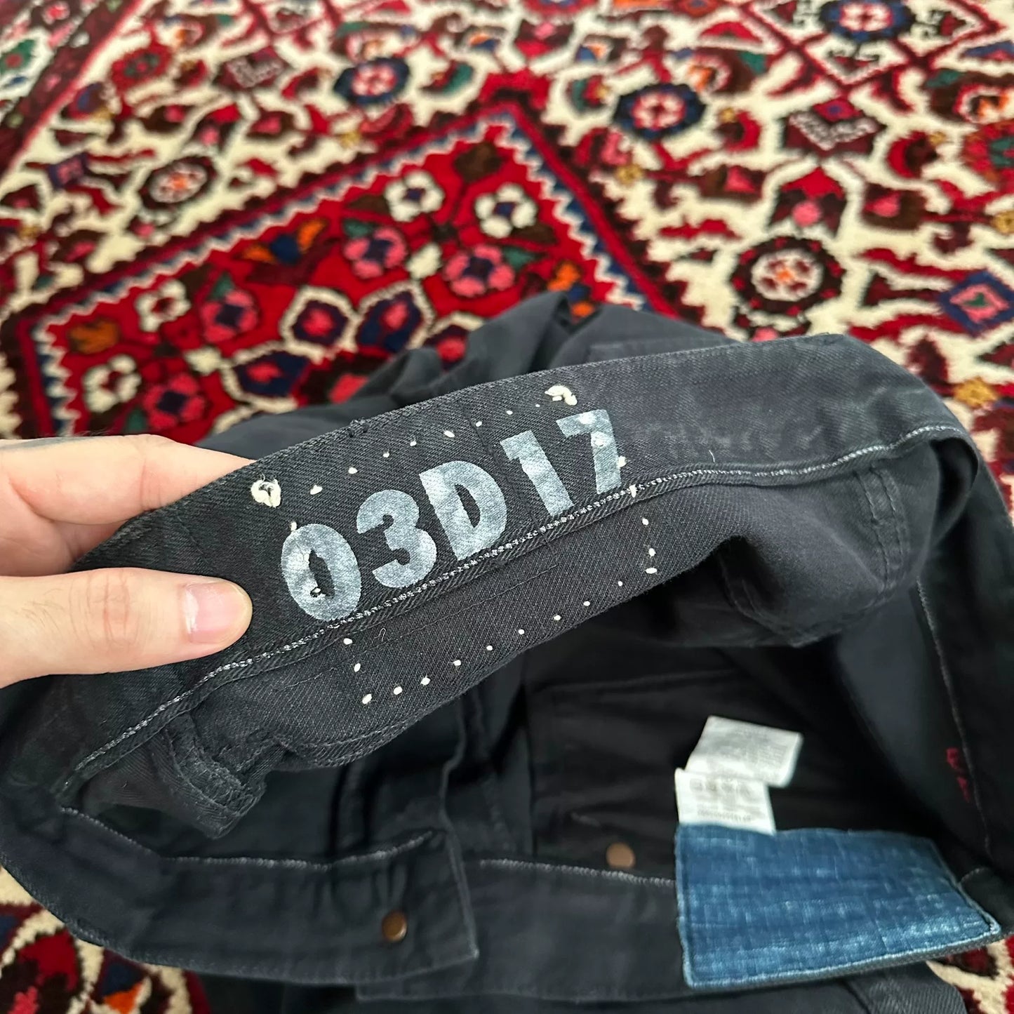 visvim 19aw black distressed denim jeans