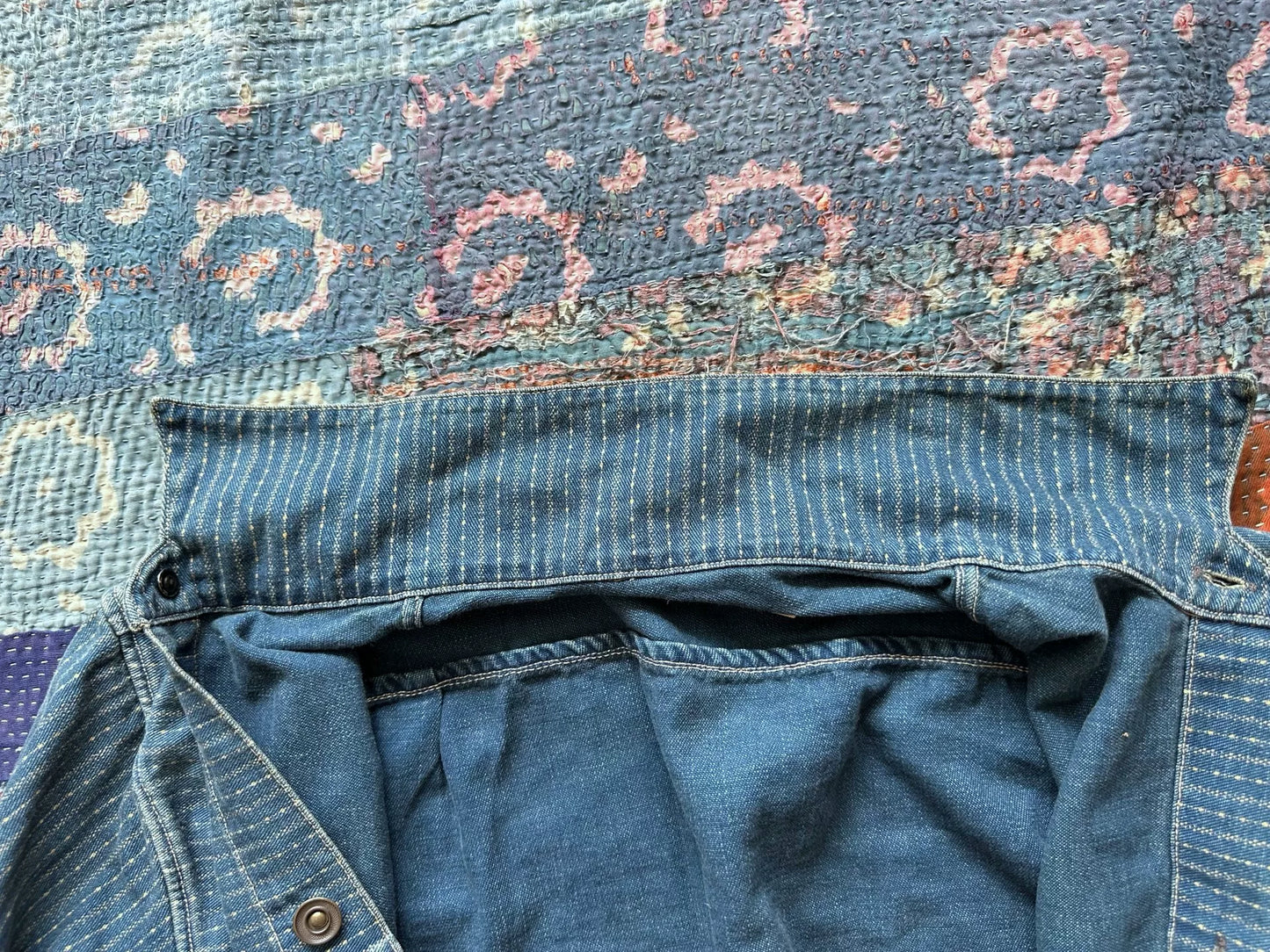 rrl wabash striped single-pocket jacket