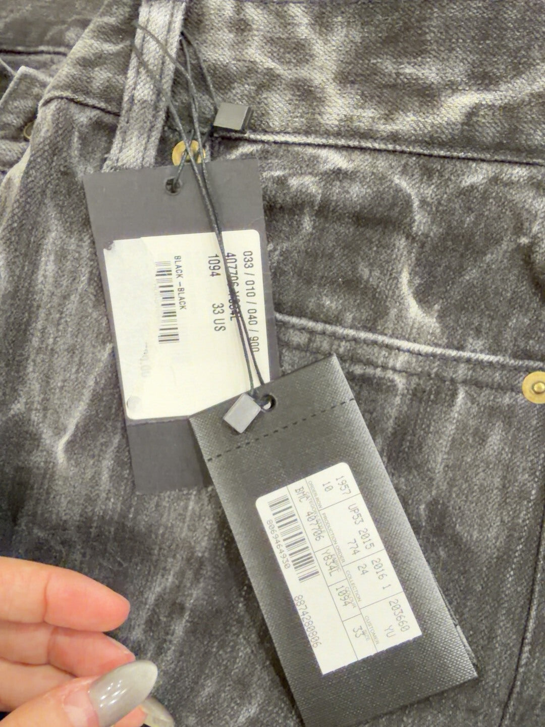 Saint Laurent Black Wave Denim Pants