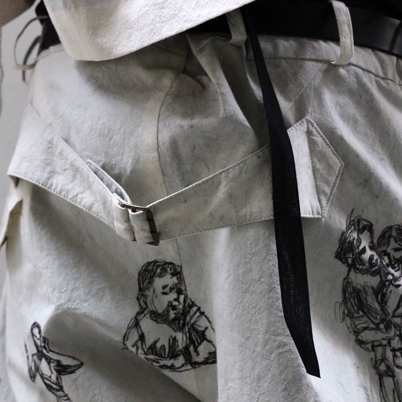 hand-painted shorts with belt from archivio