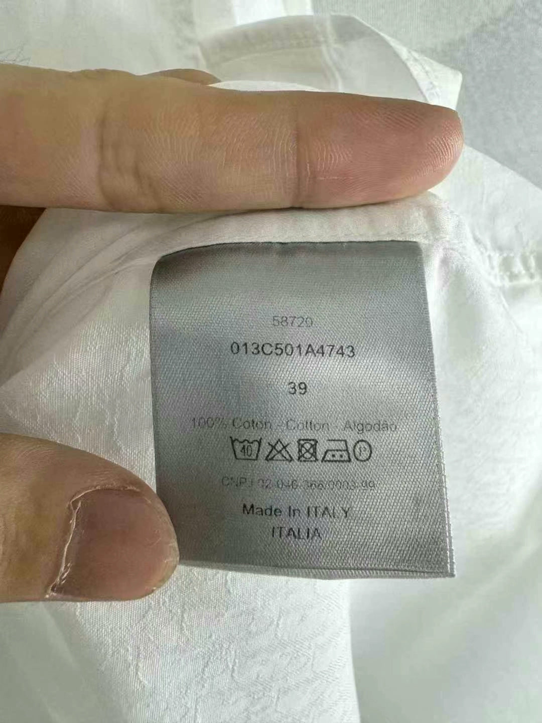 Dior White Printed Long Sleeve Shirt