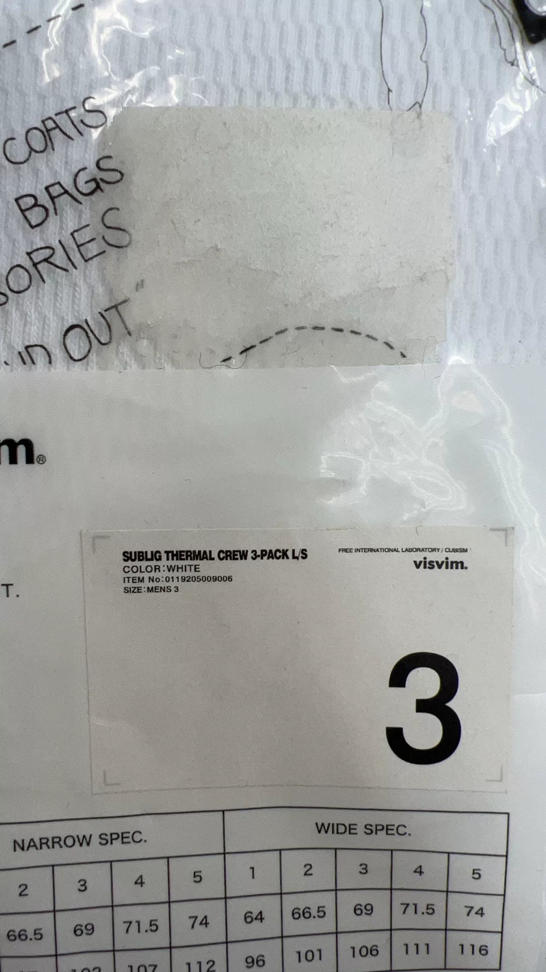 white visvim long sleeve thermal tee