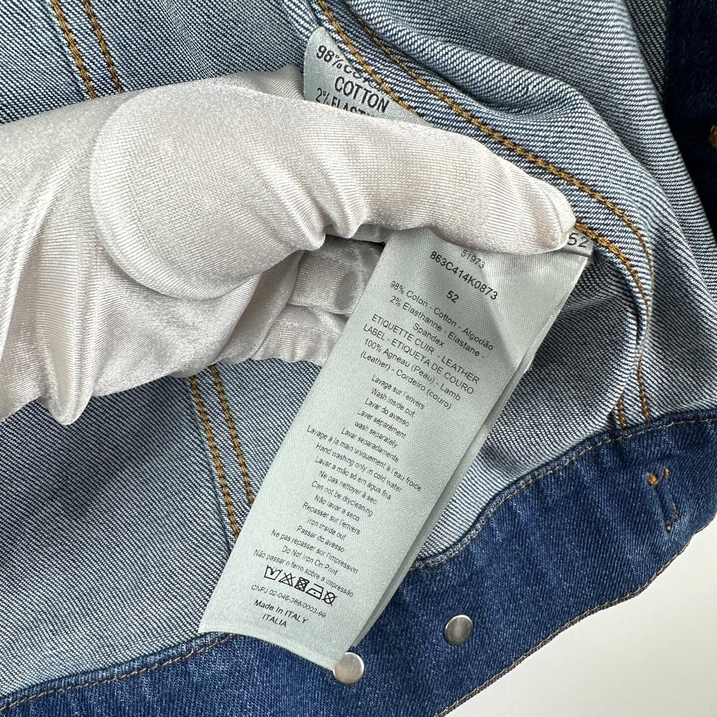 Dior Logo Denim Jacket Size 52