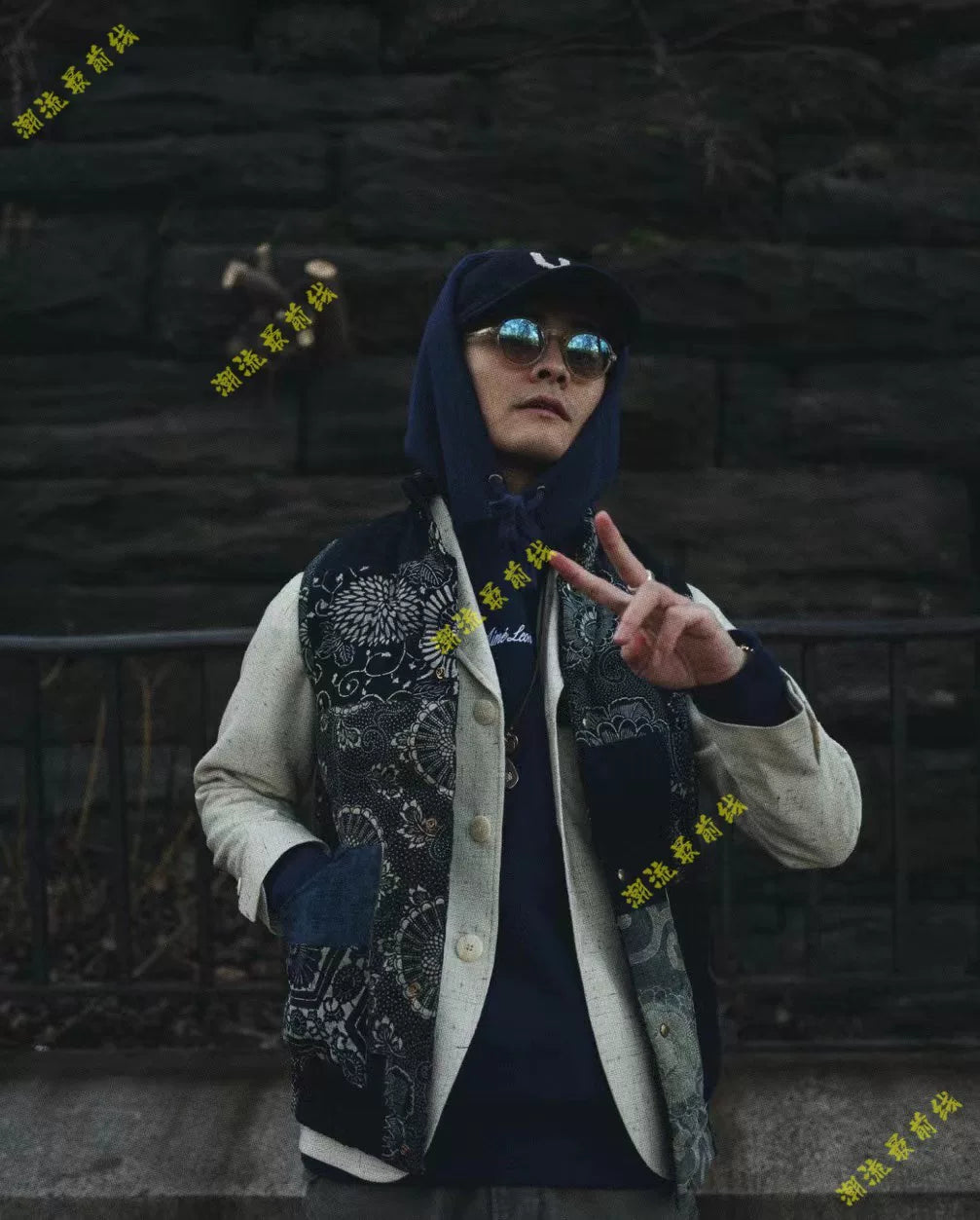 visvim insulator down vest kofu indigo pattern