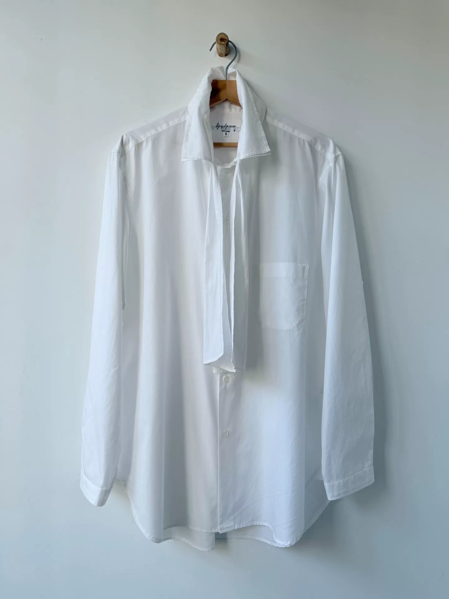 Yohji Yamamoto White Long Sleeve Shirttail