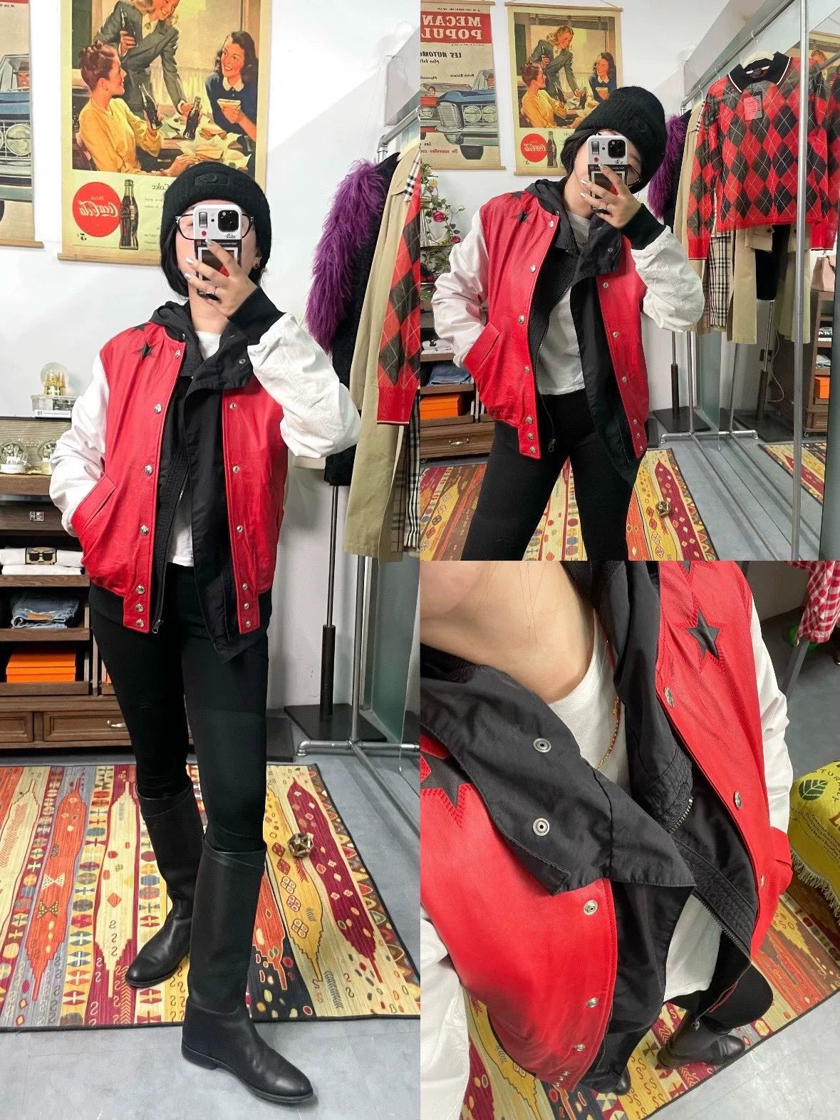 Givenchy Leather Star Baseball Jacket