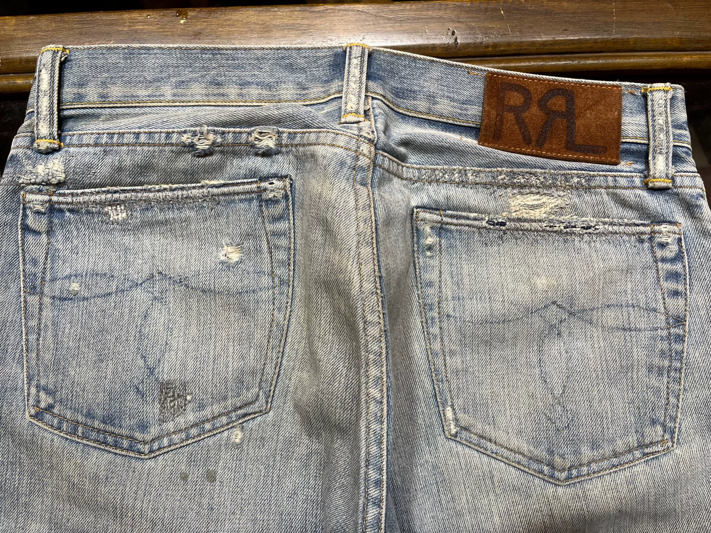 vintage distressed denim jeans by RRL