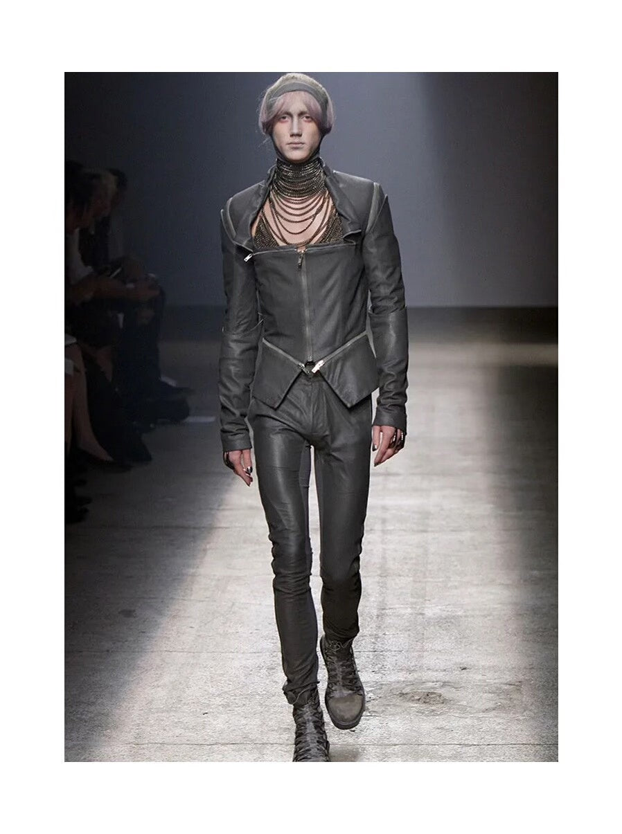 detachable zippered leather jacket by gareth pugh