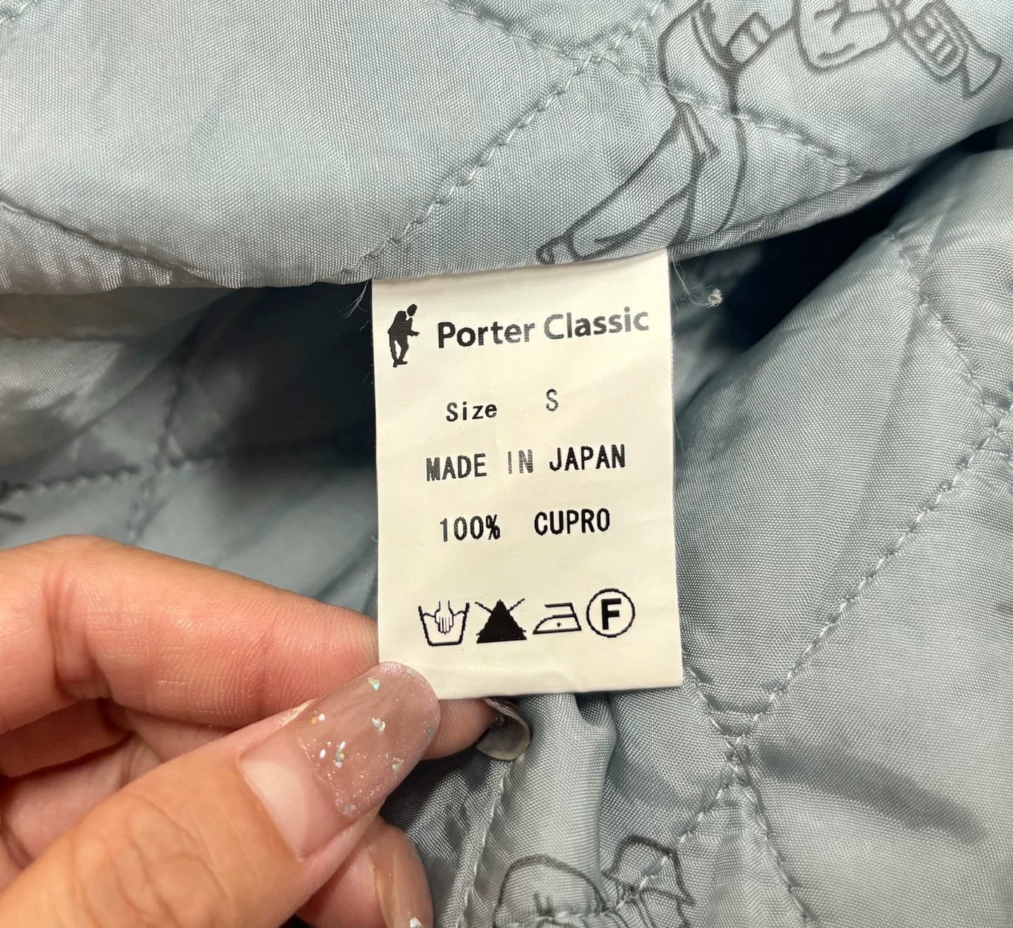 porter classic military coat blue dye patches