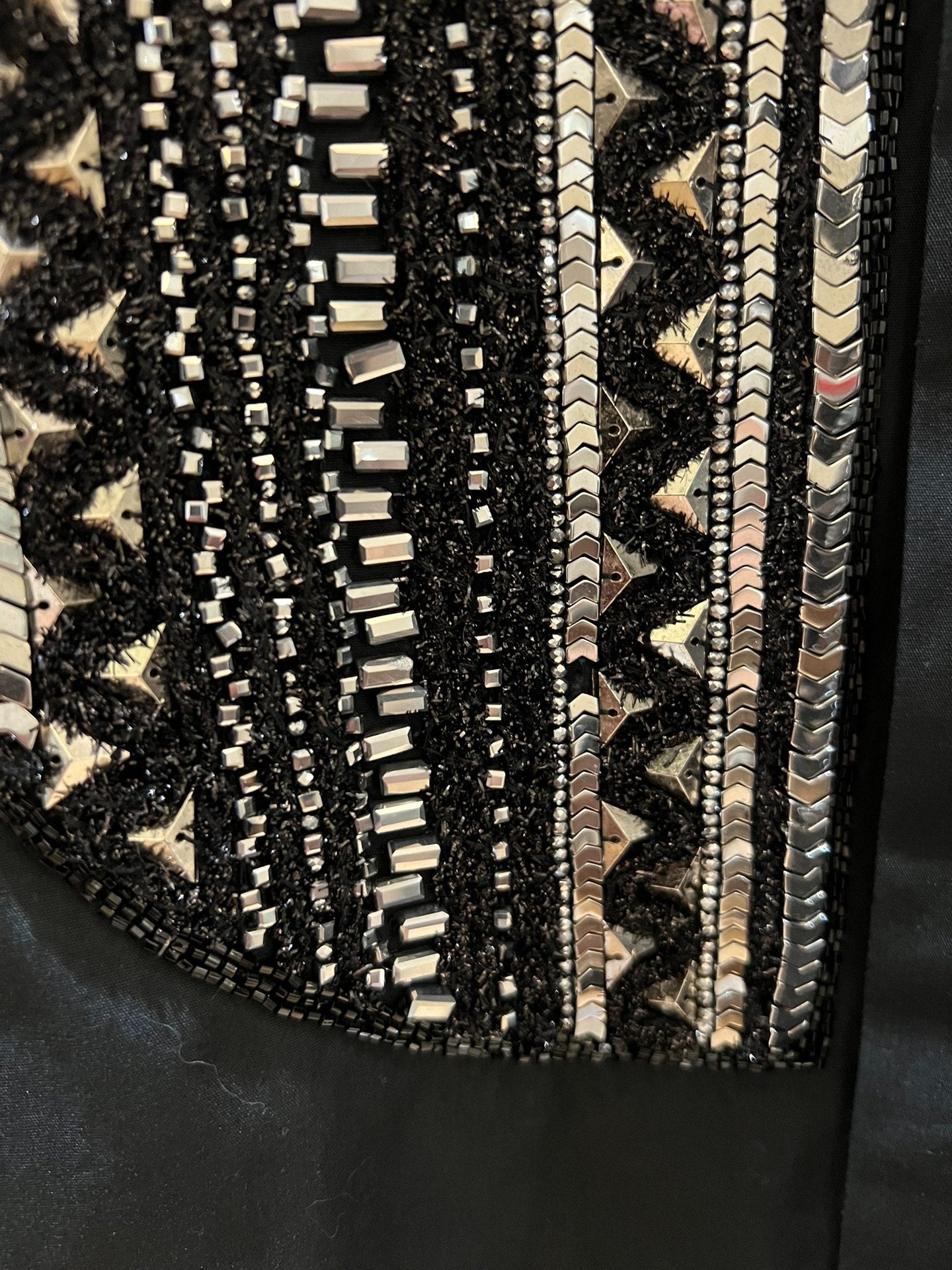 Balmain Black Silver Sequin Cotton Shirt