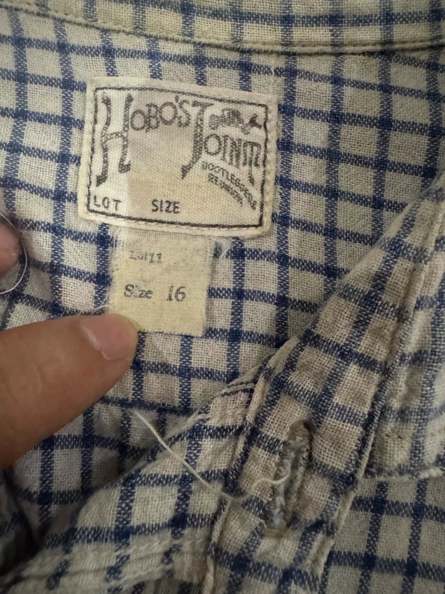 Vintage Blue-White Checkered Shirt