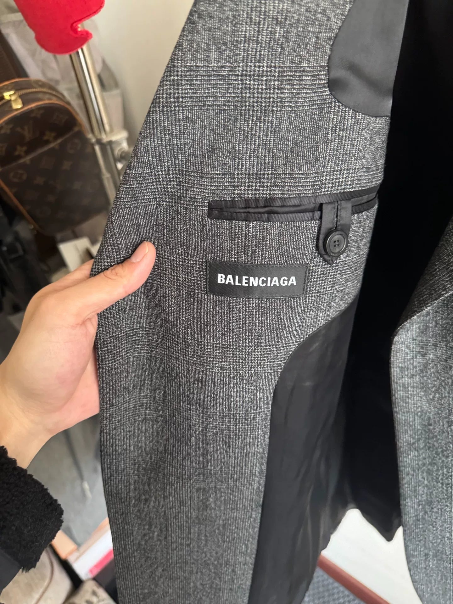 Balenciaga Gray Wool Suit Jacket