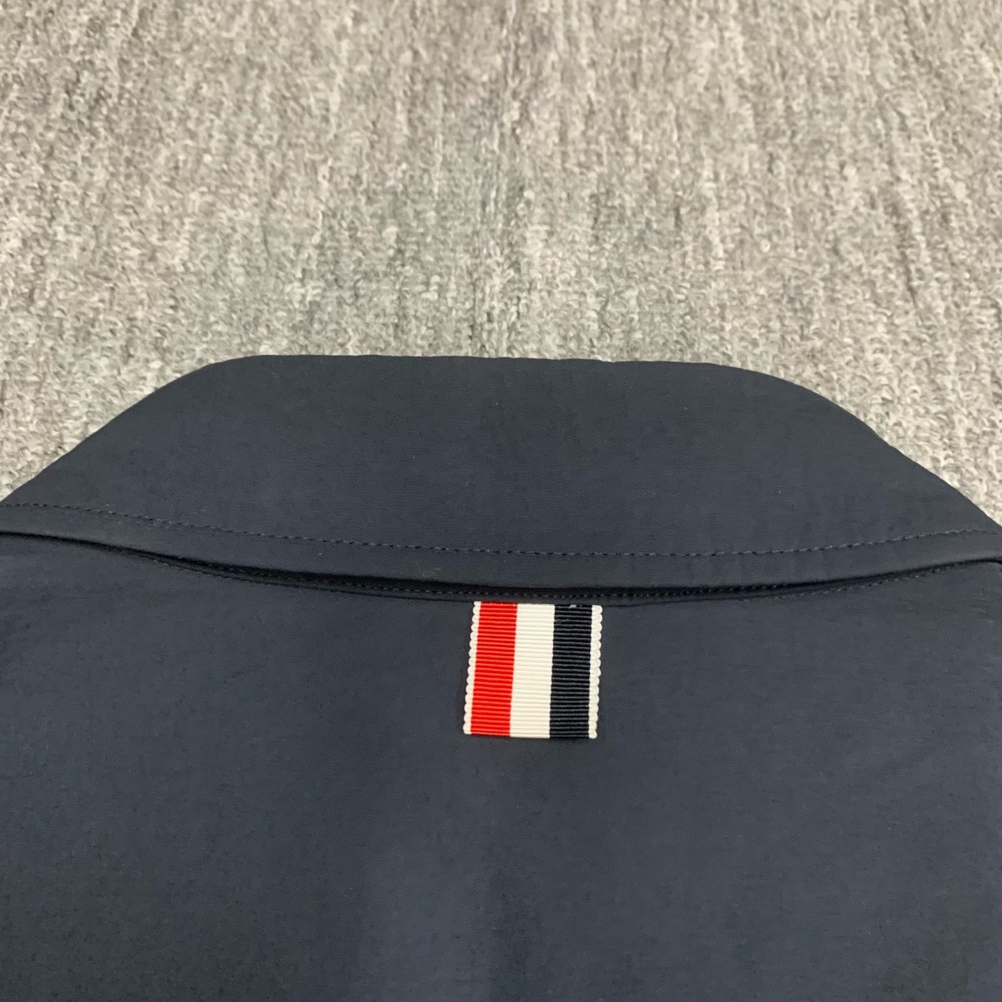 thom browne navy nylon shirt jacket
