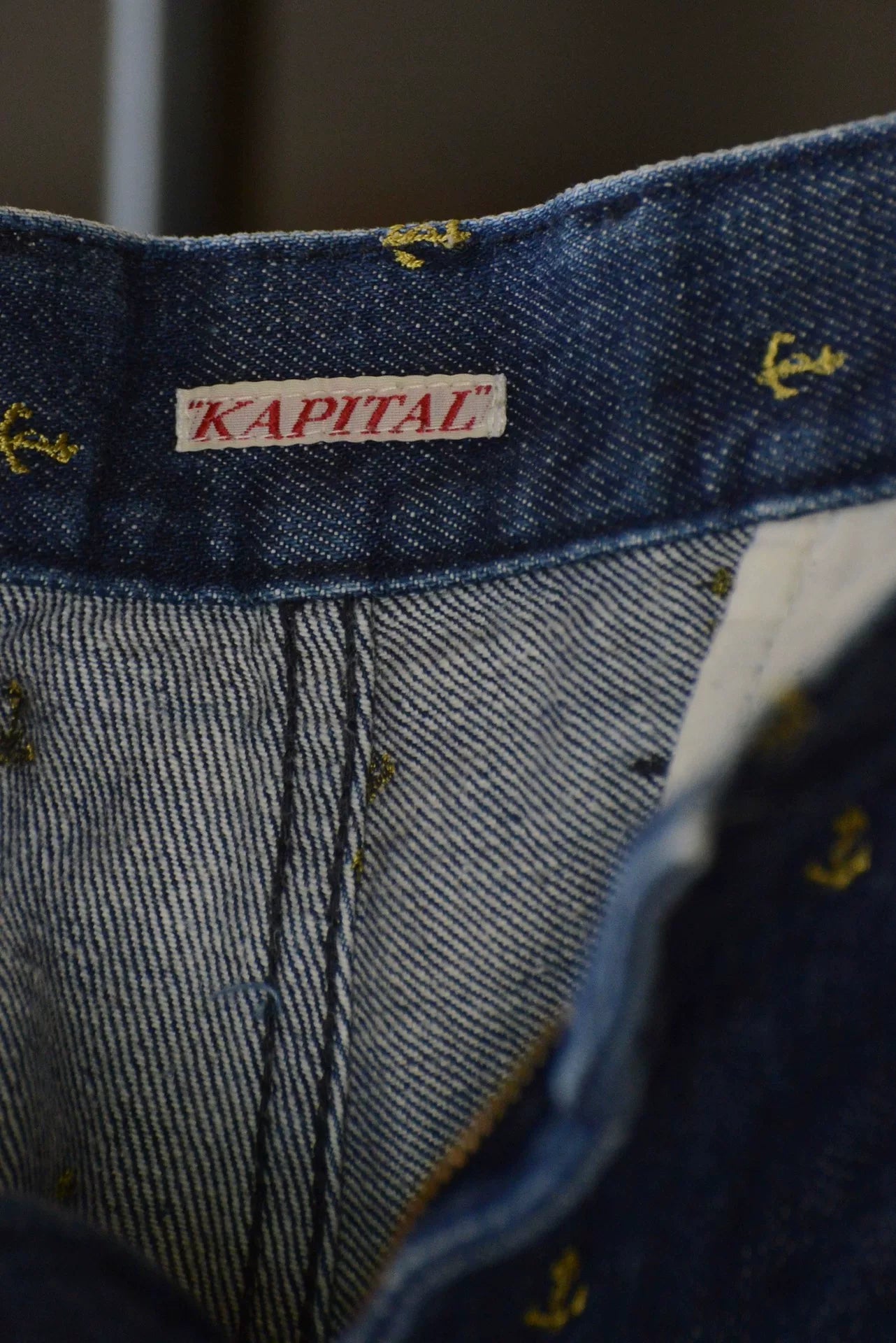 Kapital Embroidered Anchor Denim Shorts
