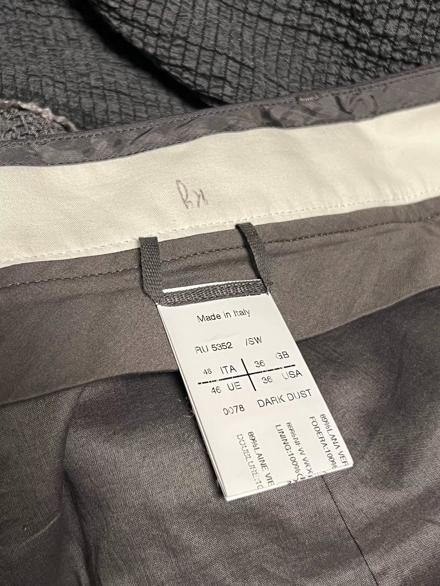 rick owens double-layer wool trousers for men