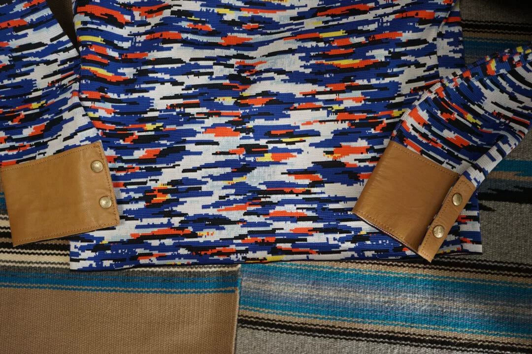 Loewe High Neck Sweater with Leather Sleeves