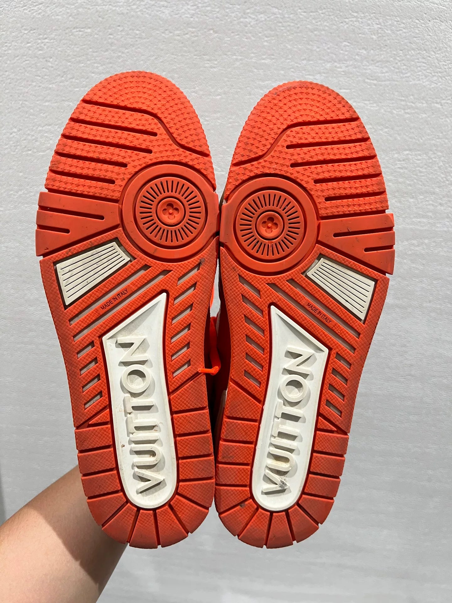 Louis Vuitton Orange and White Trainers
