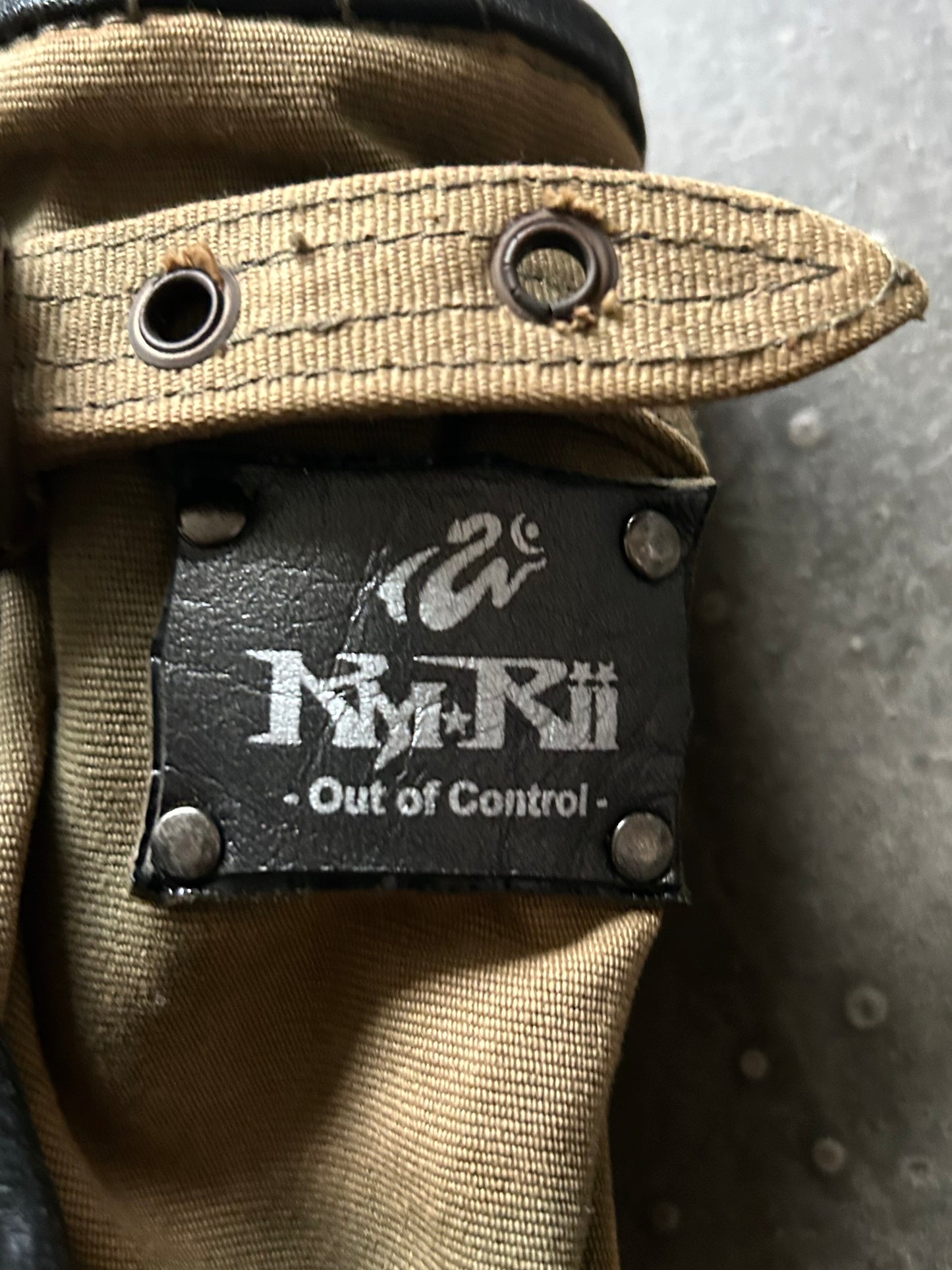 KMRII Studded Drawstring Denim Tote Bag