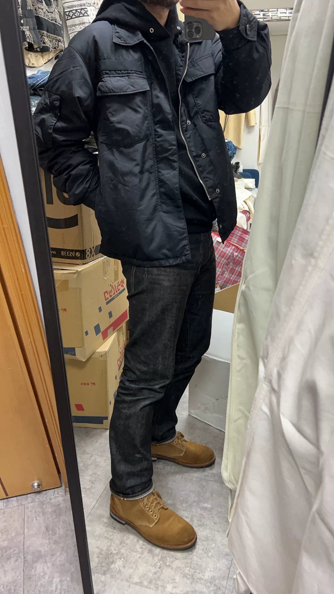 visvim c/d heli crew down shirt jacket