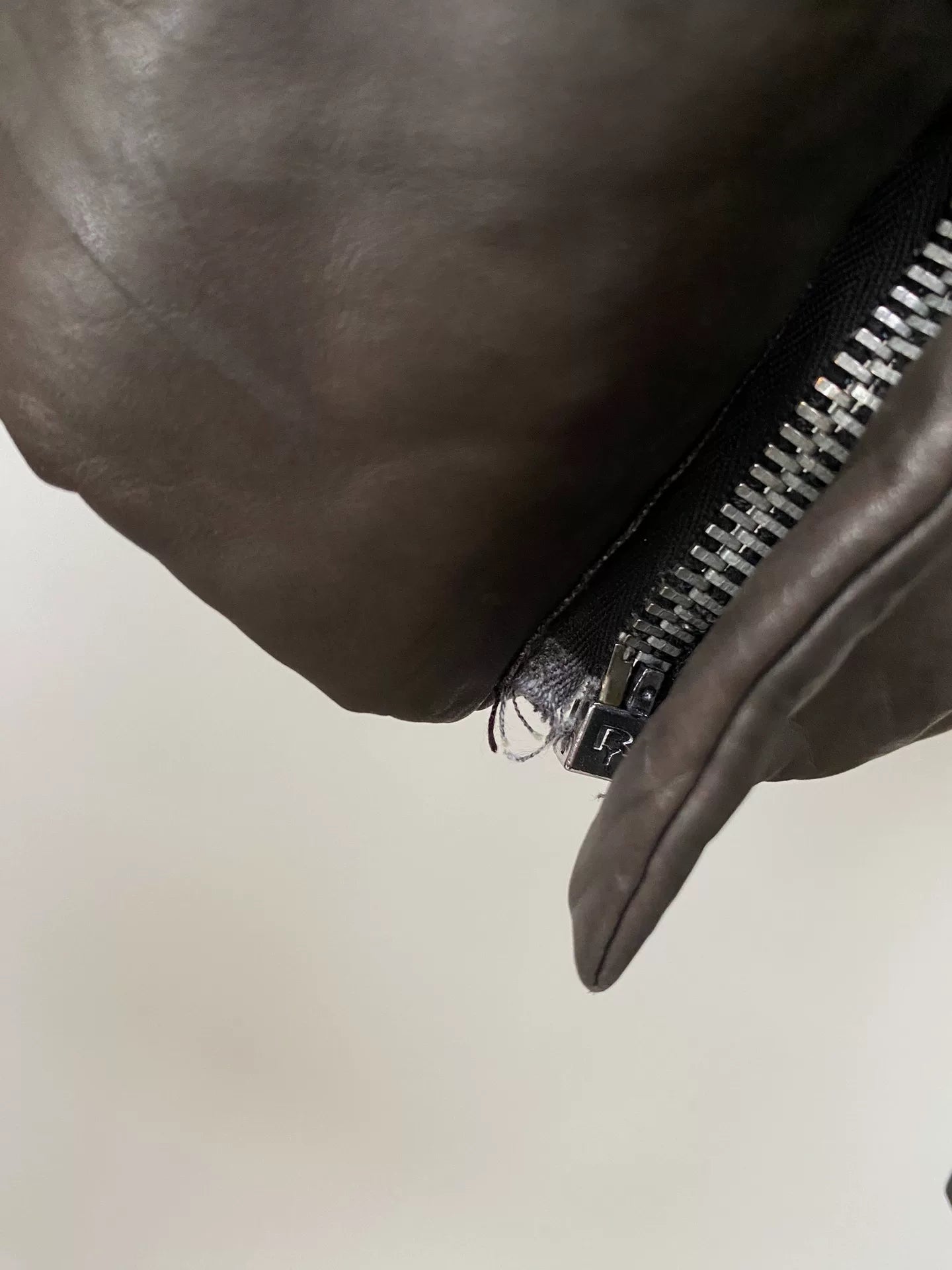 Rick Owens 2003 Fall Stand Collar Leather Jacket