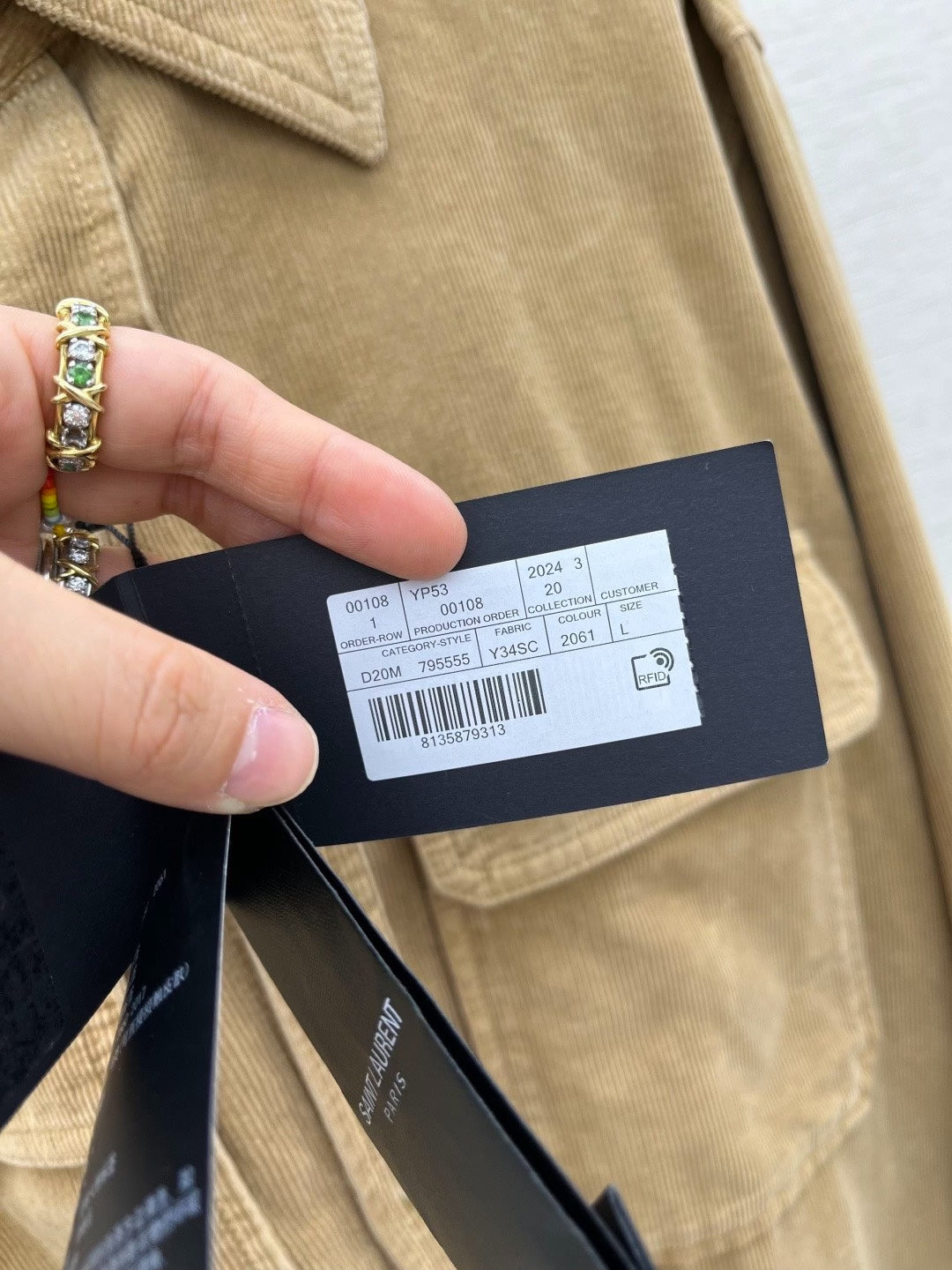 Saint Laurent 25FW Corduroy Shirt Jacket