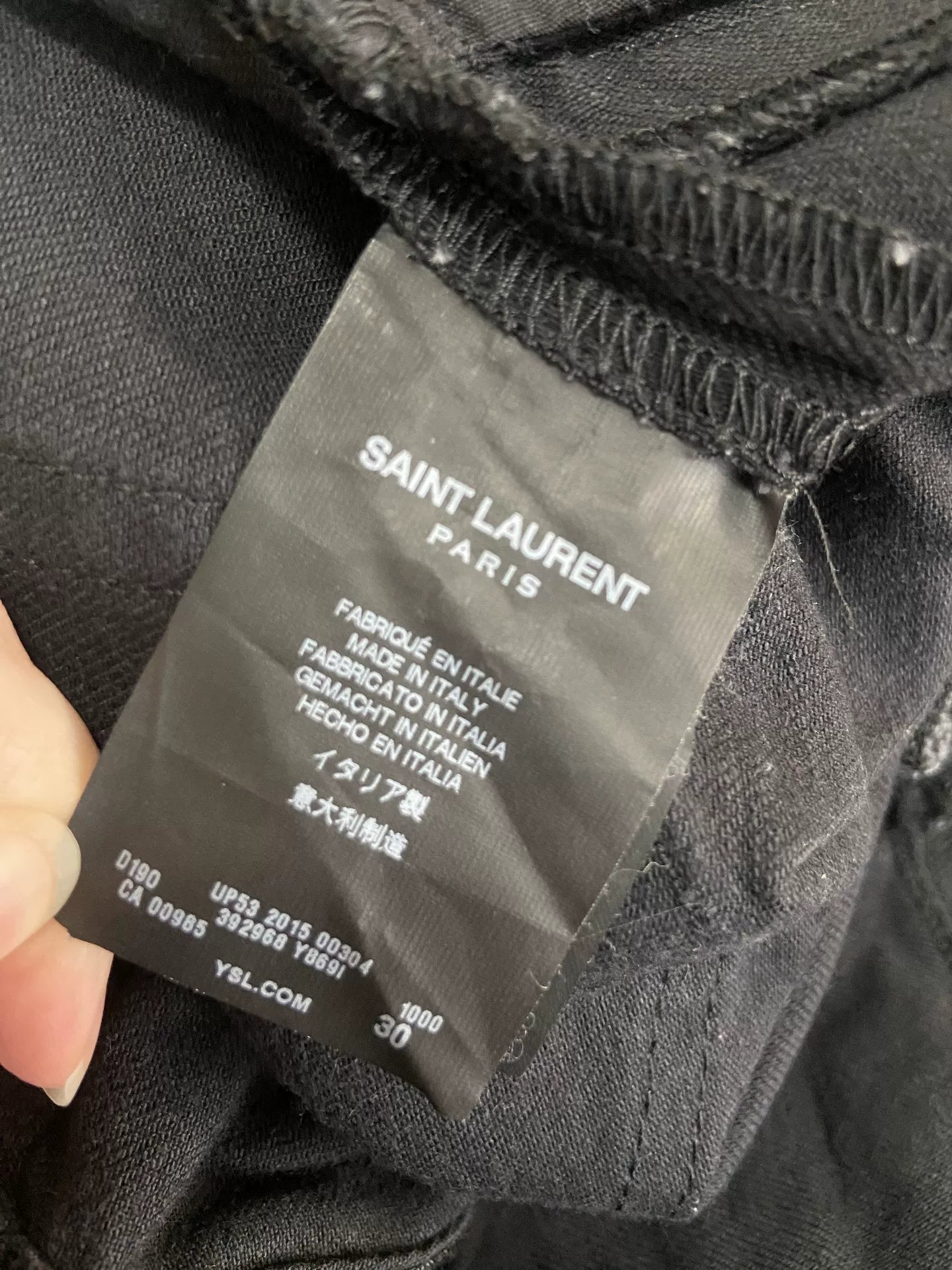Saint Laurent Five-Zipper Black Jeans