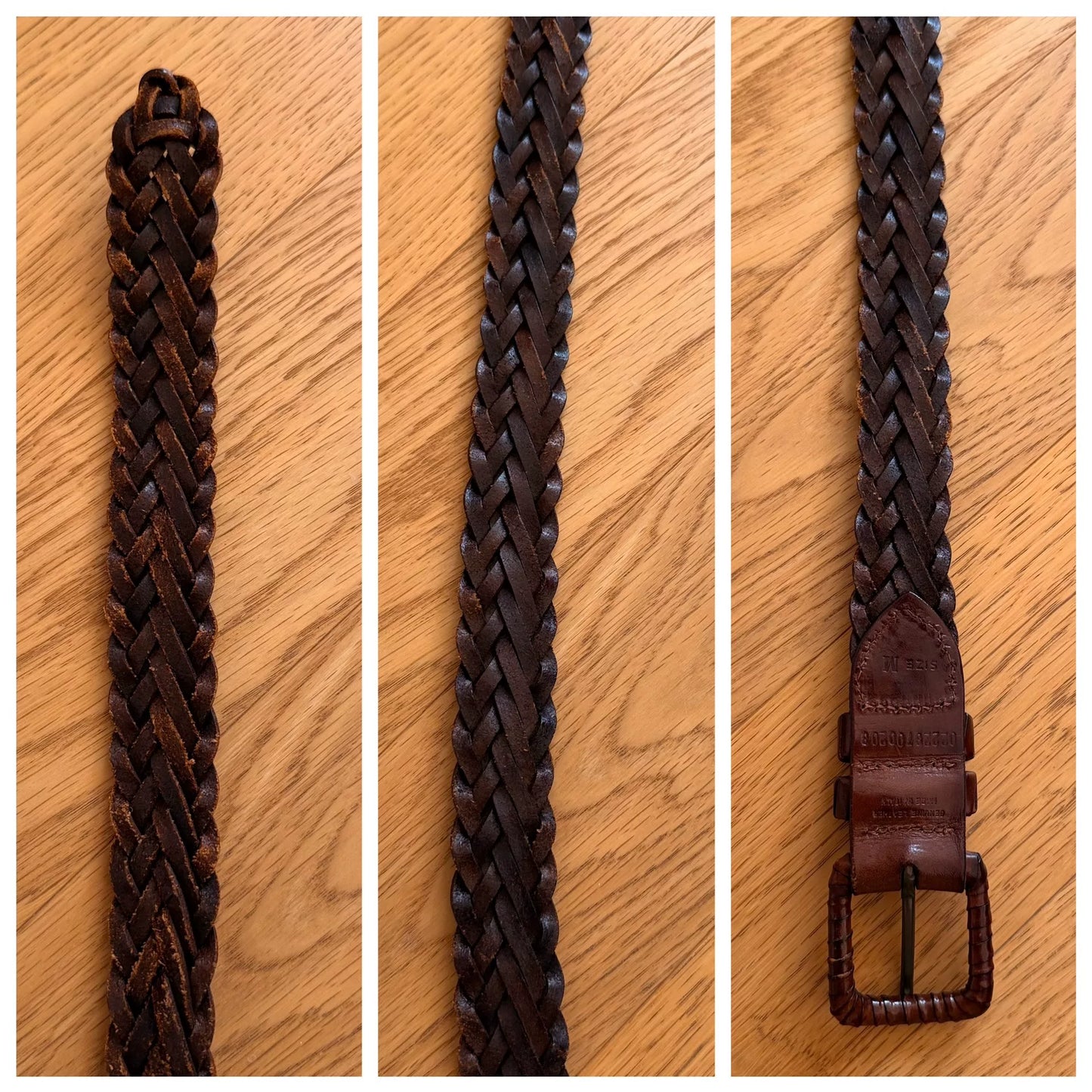 Vintage Handmade Leather Belt from Italy