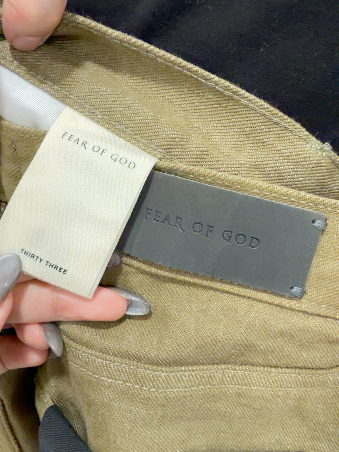 Fear of God Olive Green Denim Pants
