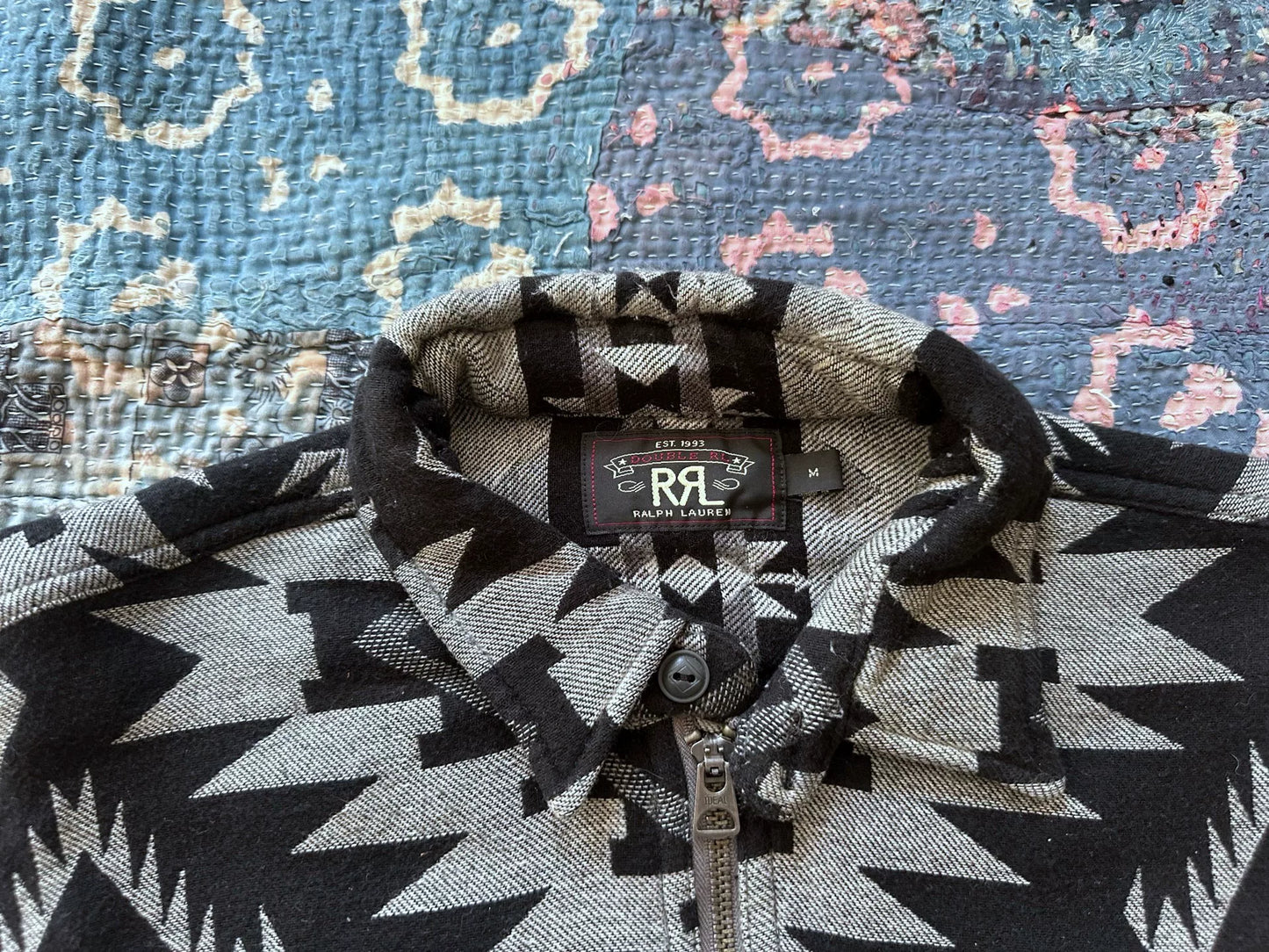 southwestern half-zip shirt in size M