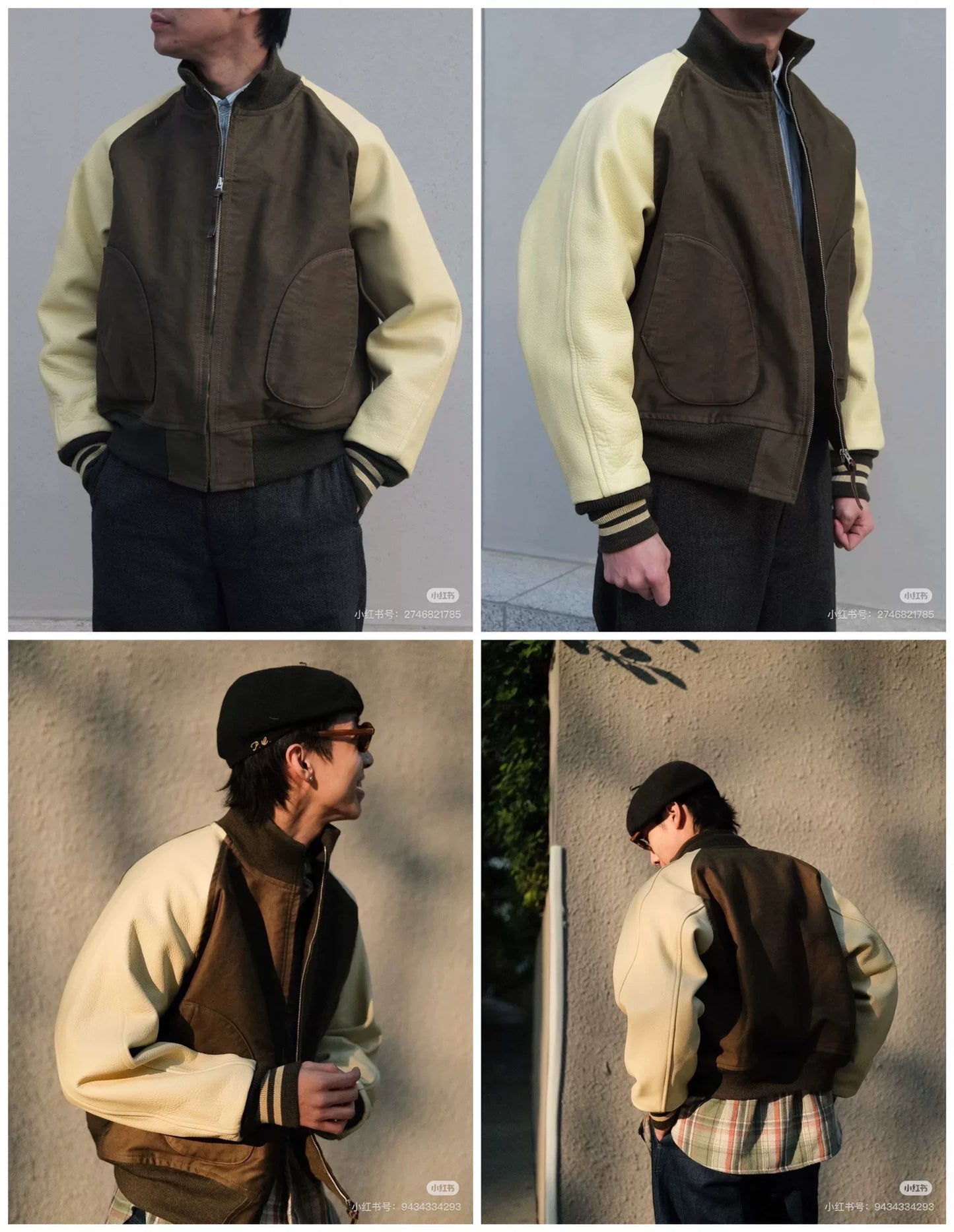 Nigel Cabourn 24AW M42 Leather Sleeve Deck Jacket